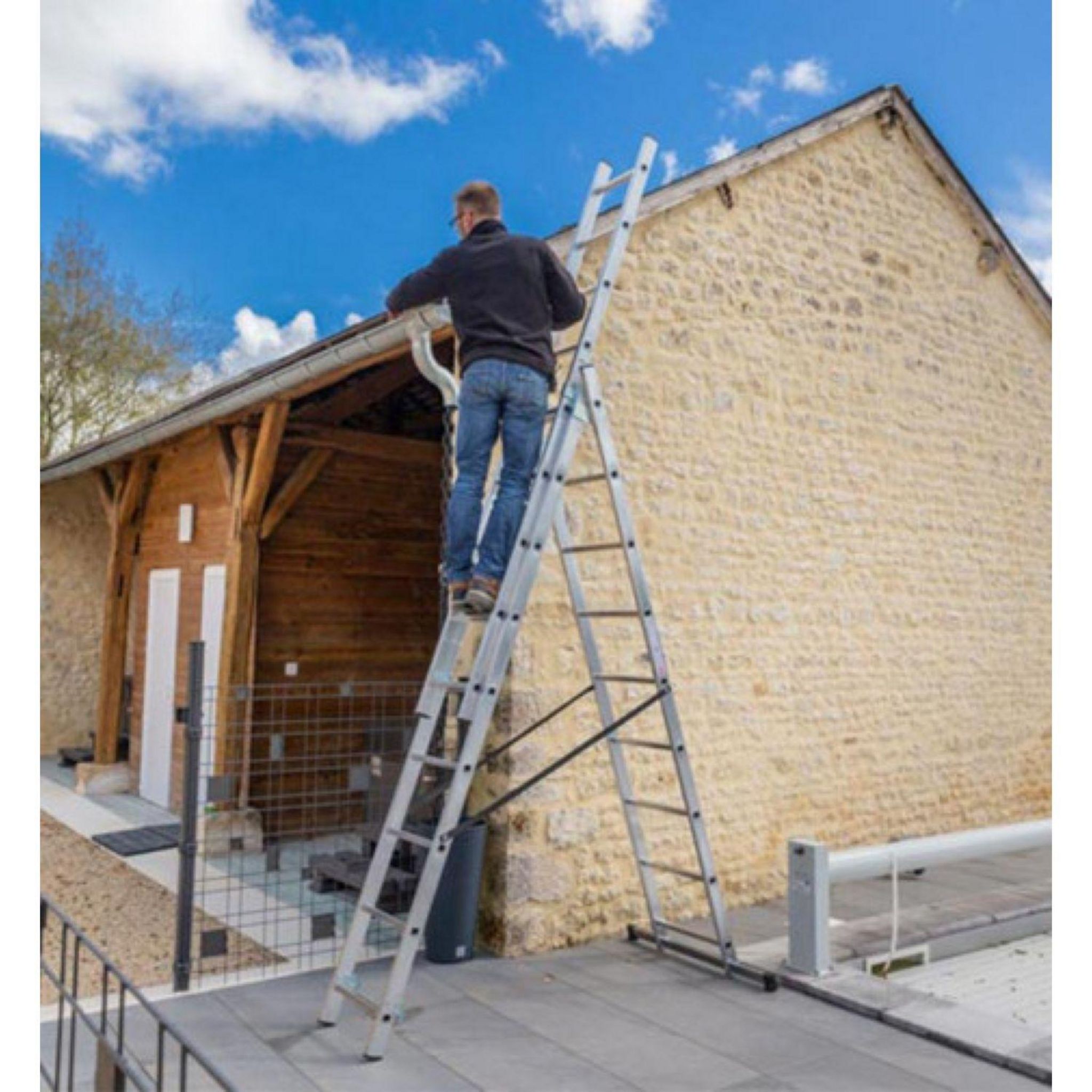 Voir la diapositive 3 : HAILO Echelle 3 plans 7m80 en aluminium - HOBBYSTEP