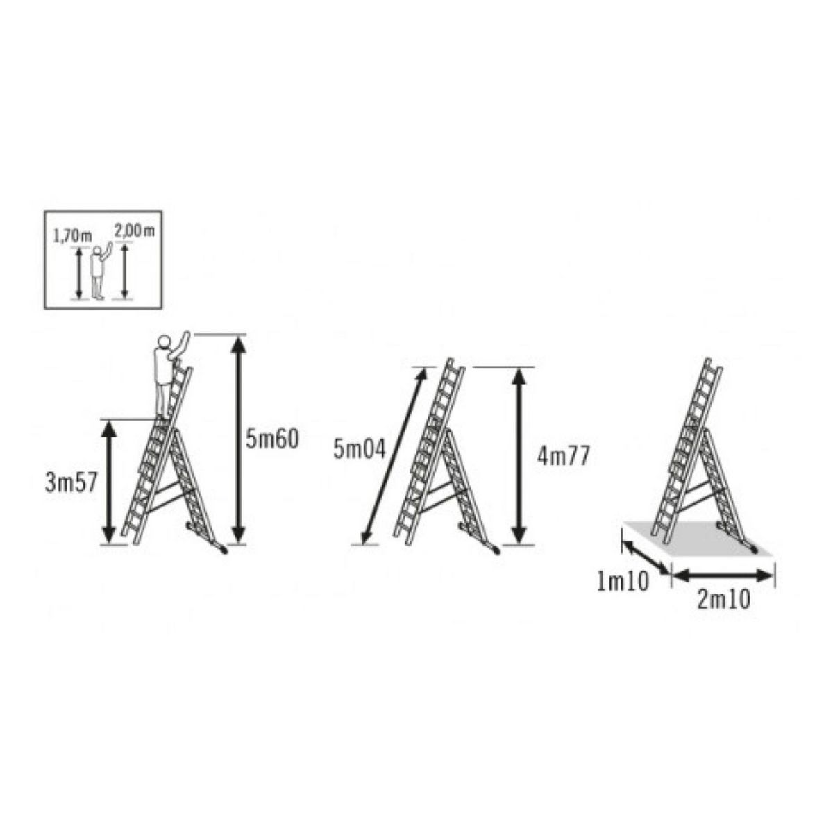 HAILO Echelle 3 plans 7m80 en aluminium - HOBBYSTEP