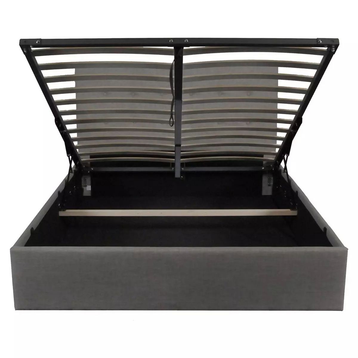 Lit coffre avec tête de lit capitonnée, livré avec sommier 160x200 CM CATANE