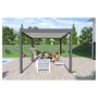 Voir la diapositive 2 : Pergola bioclimatique autoportante 3x4m Anthracite/blanc - OMBREA