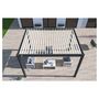 Voir la diapositive 7 : Pergola bioclimatique autoportante 3x4m Anthracite/blanc - OMBREA