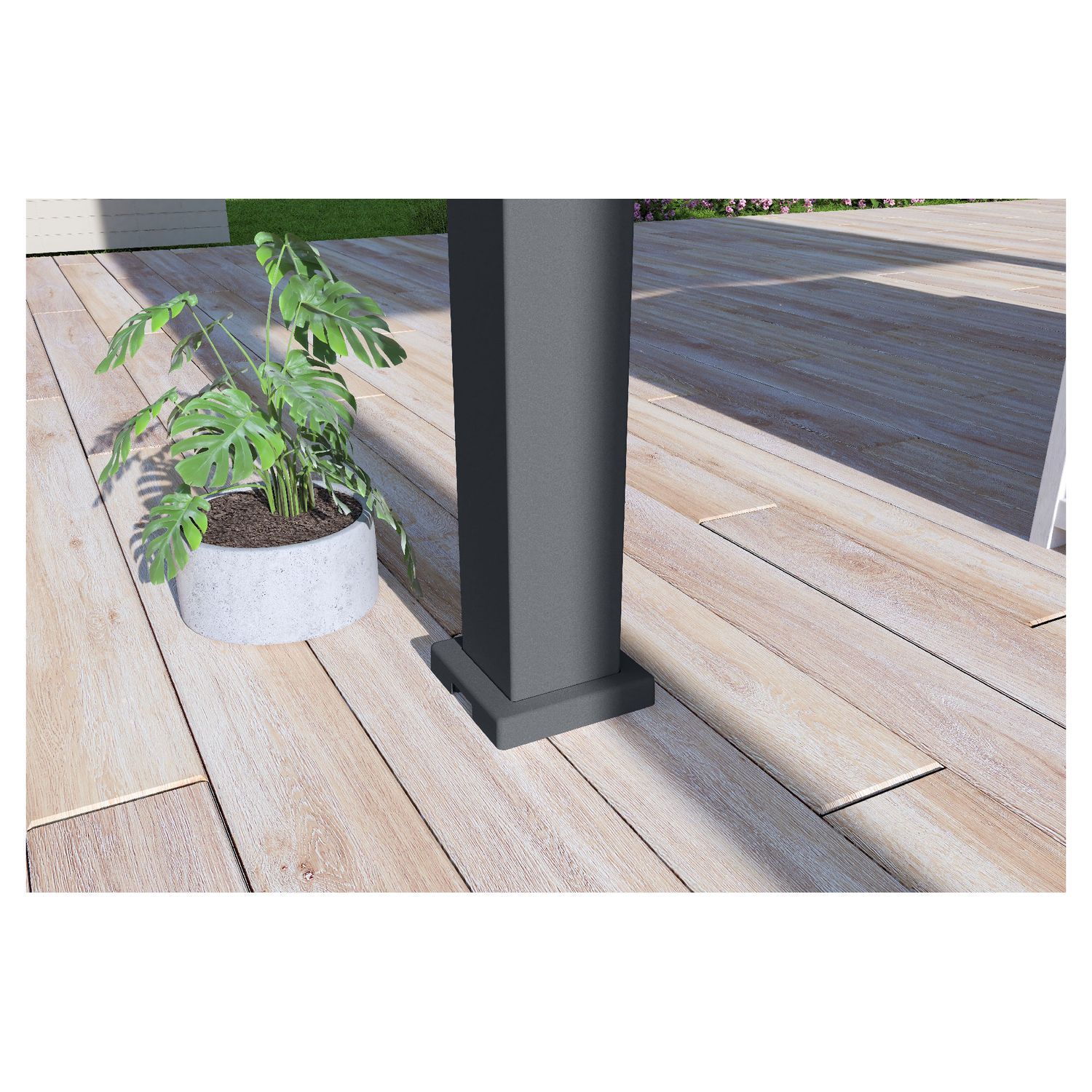 Voir la diapositive 8 : Pergola bioclimatique autoportante 3x4m Anthracite/blanc - OMBREA