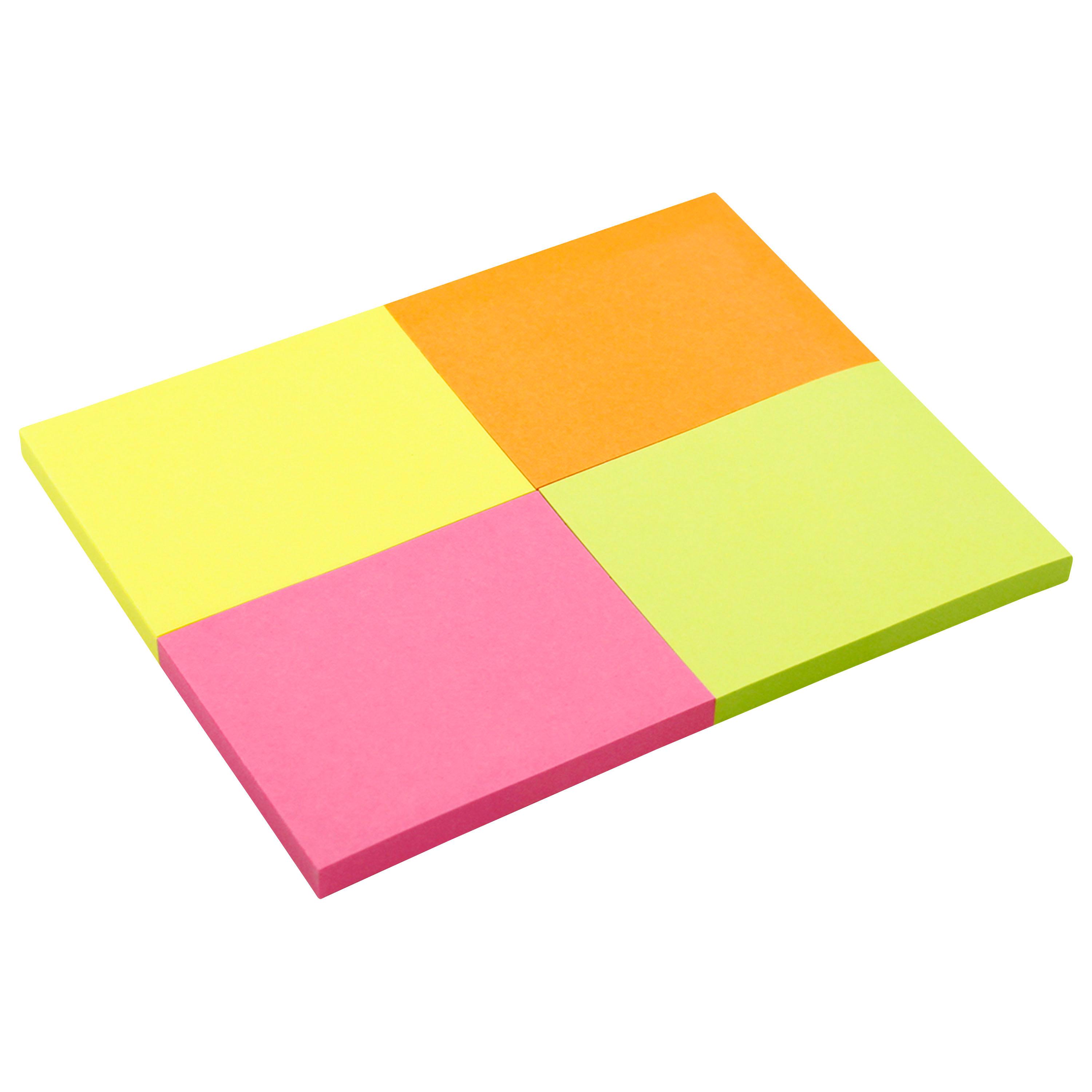 Voir la diapositive 2 : AUCHAN Cubes bloc notes 4x50 feuilles 50x40mm coloris assortis