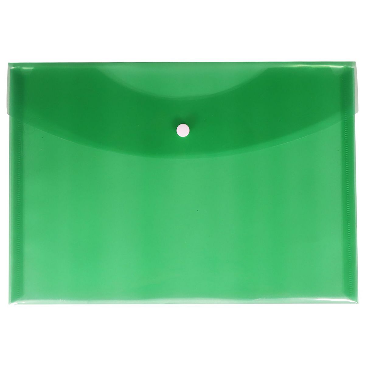 AUCHAN Enveloppe en plastique A4 a bouton pression - Couleurs assorties