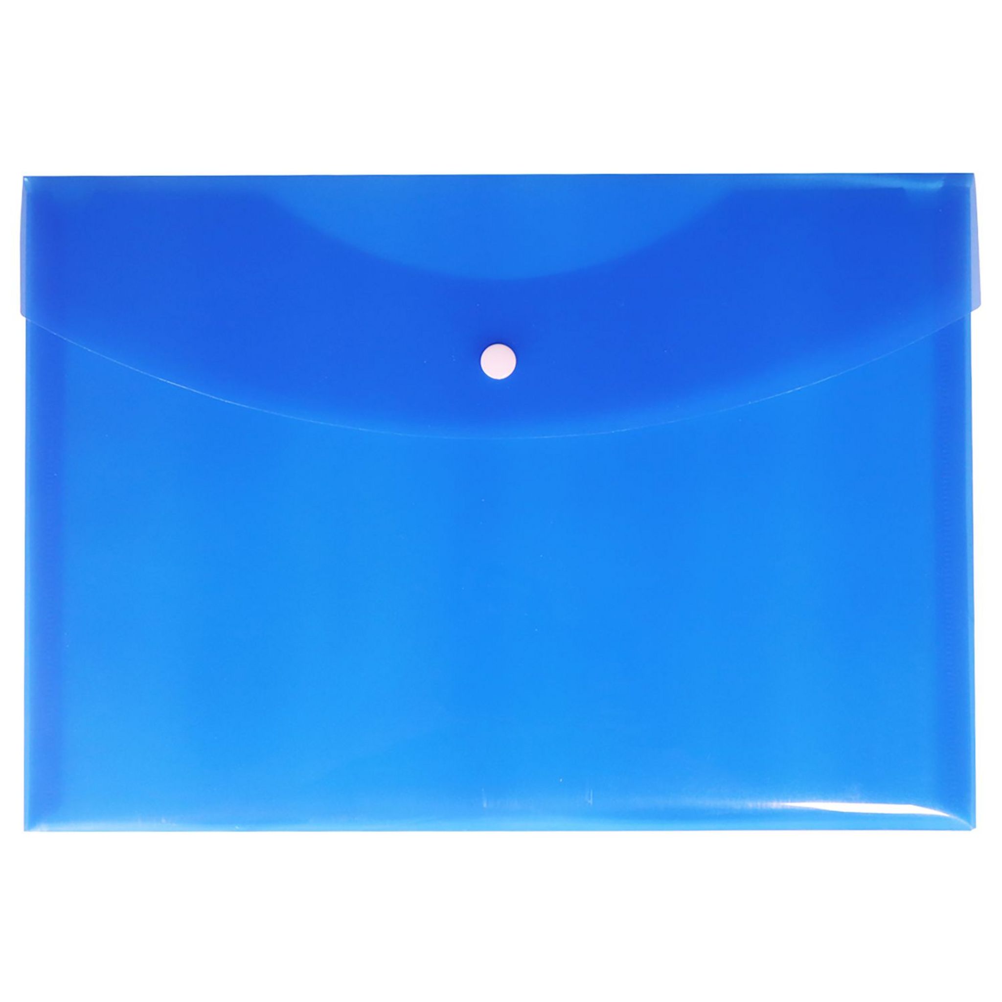 Voir la diapositive 7 : AUCHAN Enveloppe en plastique A4 a bouton pression - Couleurs assorties