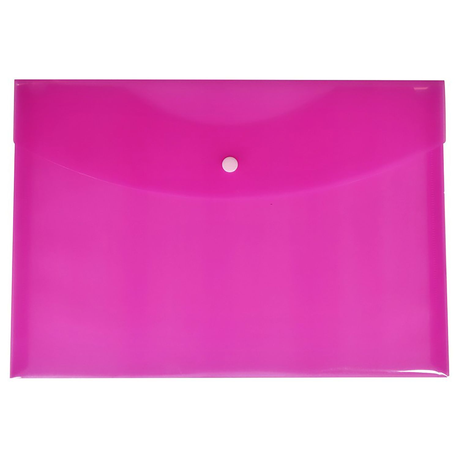 Voir la diapositive 2 : AUCHAN Enveloppe en plastique A4 a bouton pression - Couleurs assorties