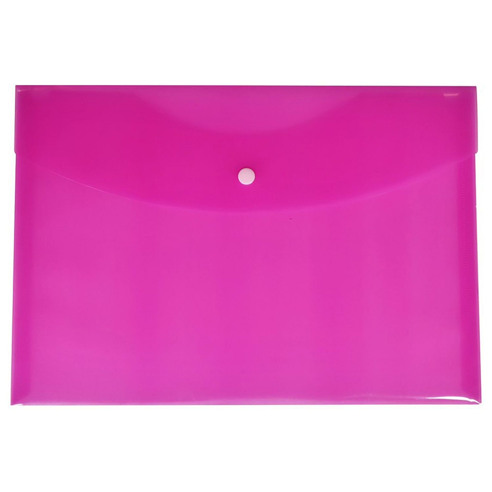 Voir la diapositive 2 : AUCHAN Enveloppe en plastique A4 a bouton pression - Couleurs assorties