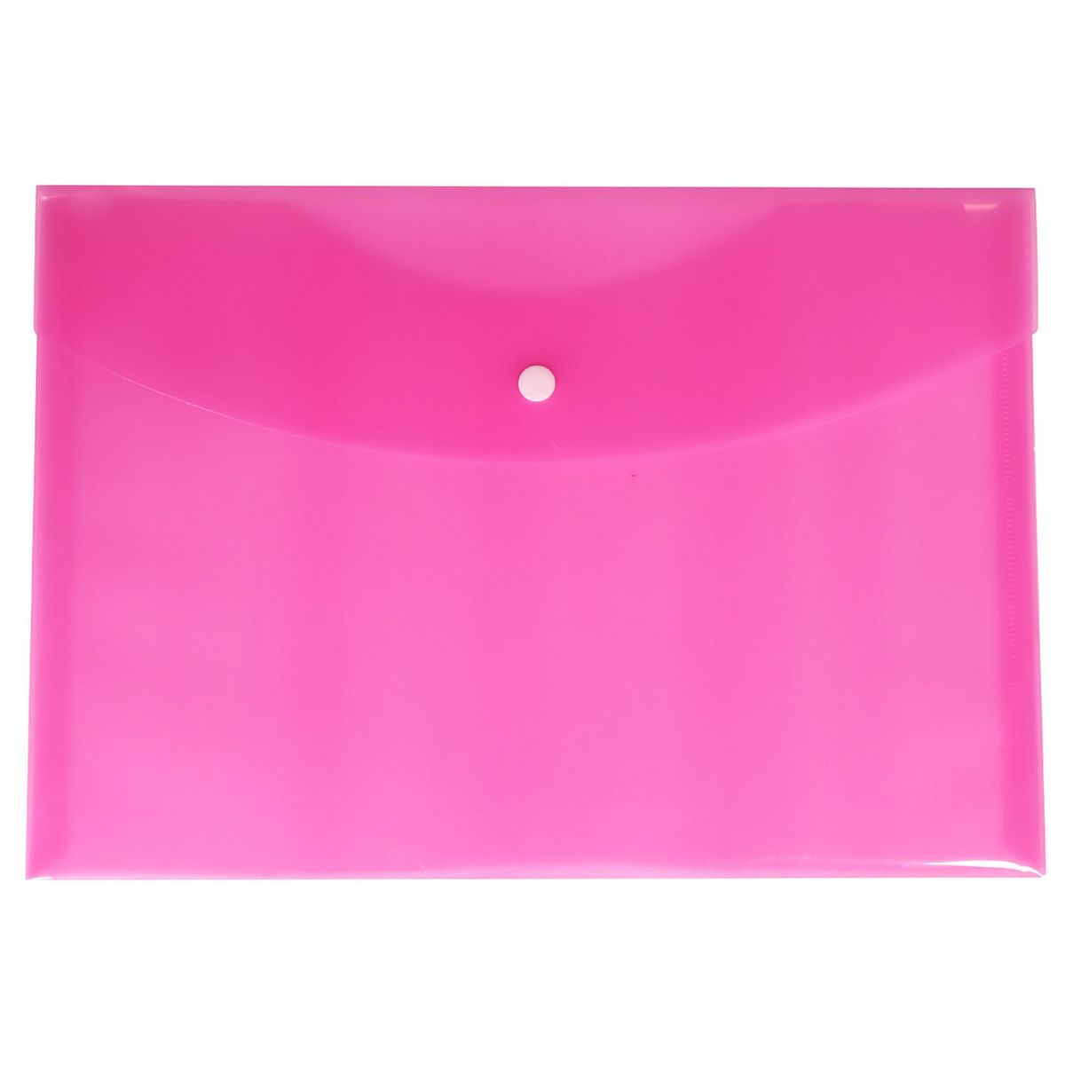 AUCHAN Enveloppe en plastique A4 a bouton pression - Couleurs assorties