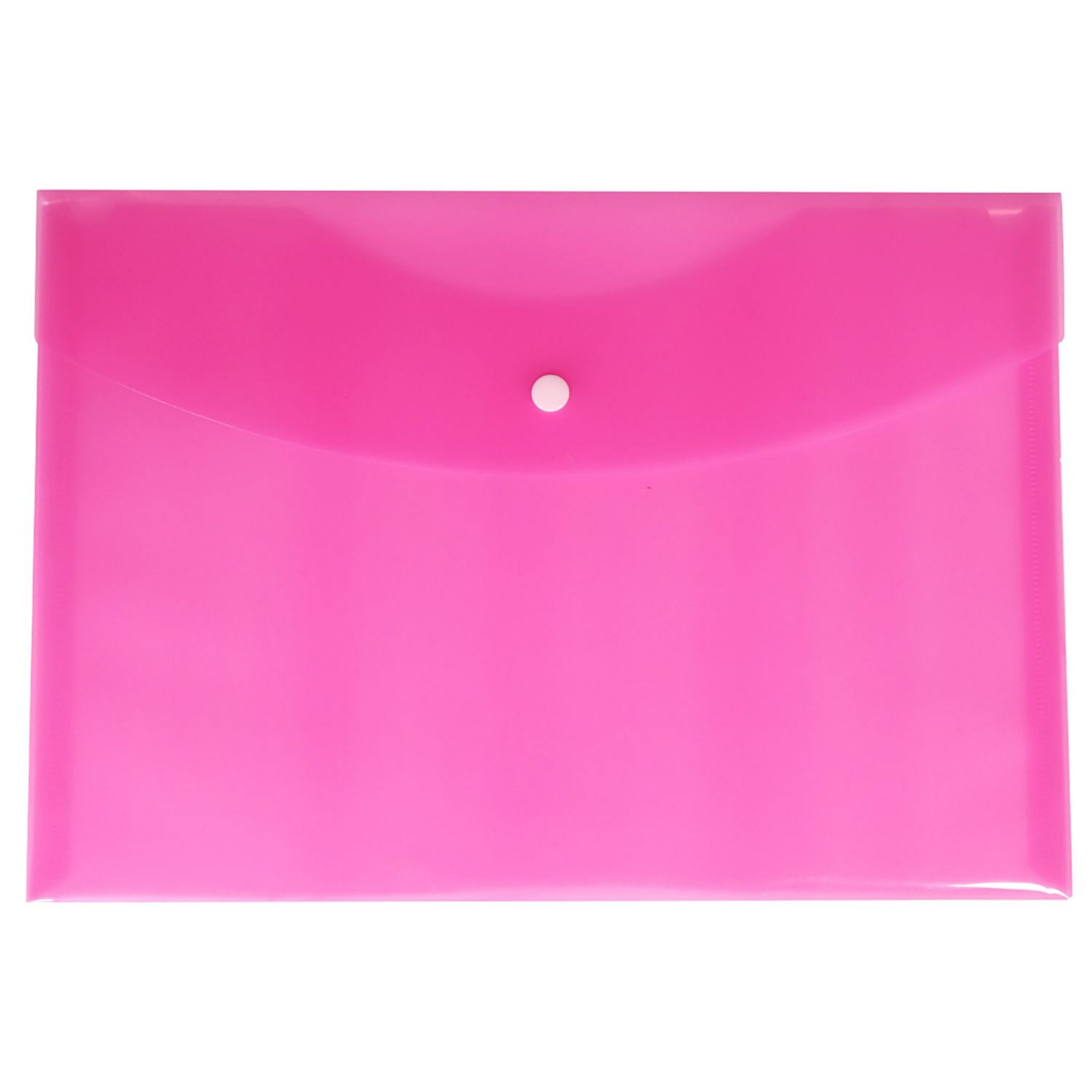 Voir la diapositive 5 : AUCHAN Enveloppe en plastique A4 a bouton pression - Couleurs assorties