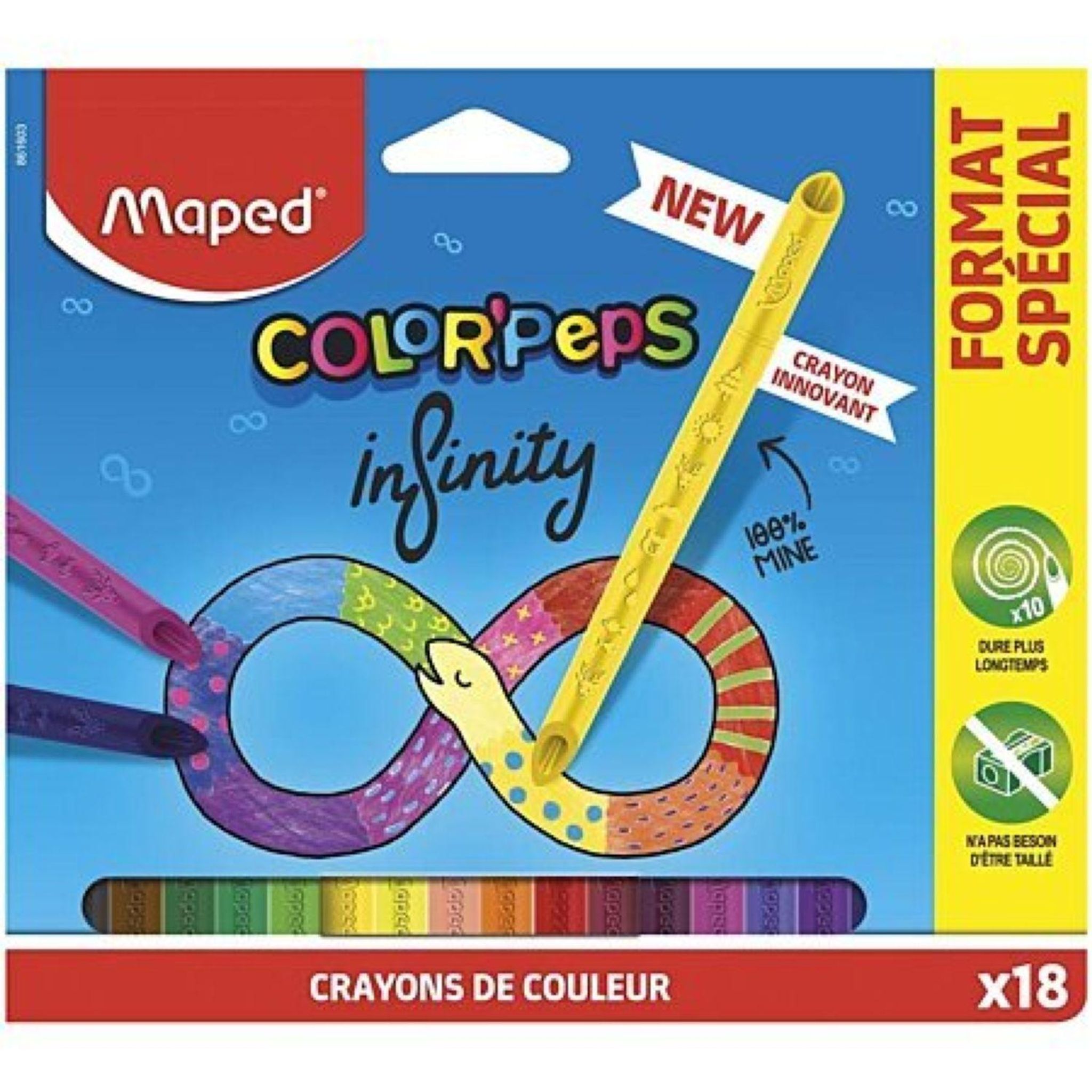 MAPED Crayon de couleur Colorpeps Infinity - Pochette de 18