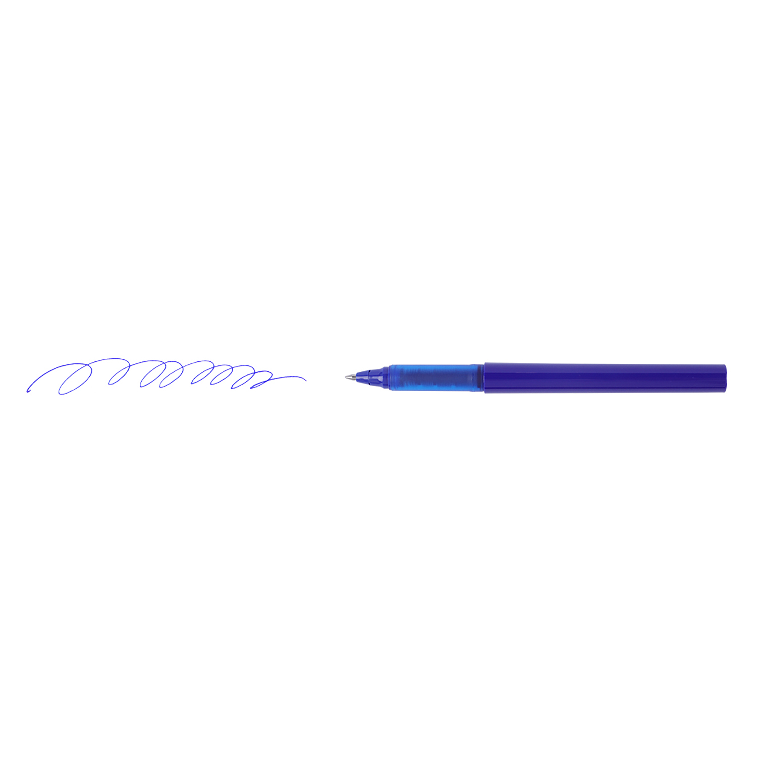 Voir la diapositive 3 : AUCHAN Stylo roller pointe moyenne 0.7mm bleu + 1 recharge