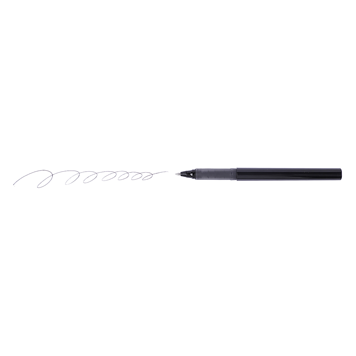 Voir la diapositive 3 : AUCHAN Stylo roller pointe moyenne 0.7mm Noir + 1 recharge