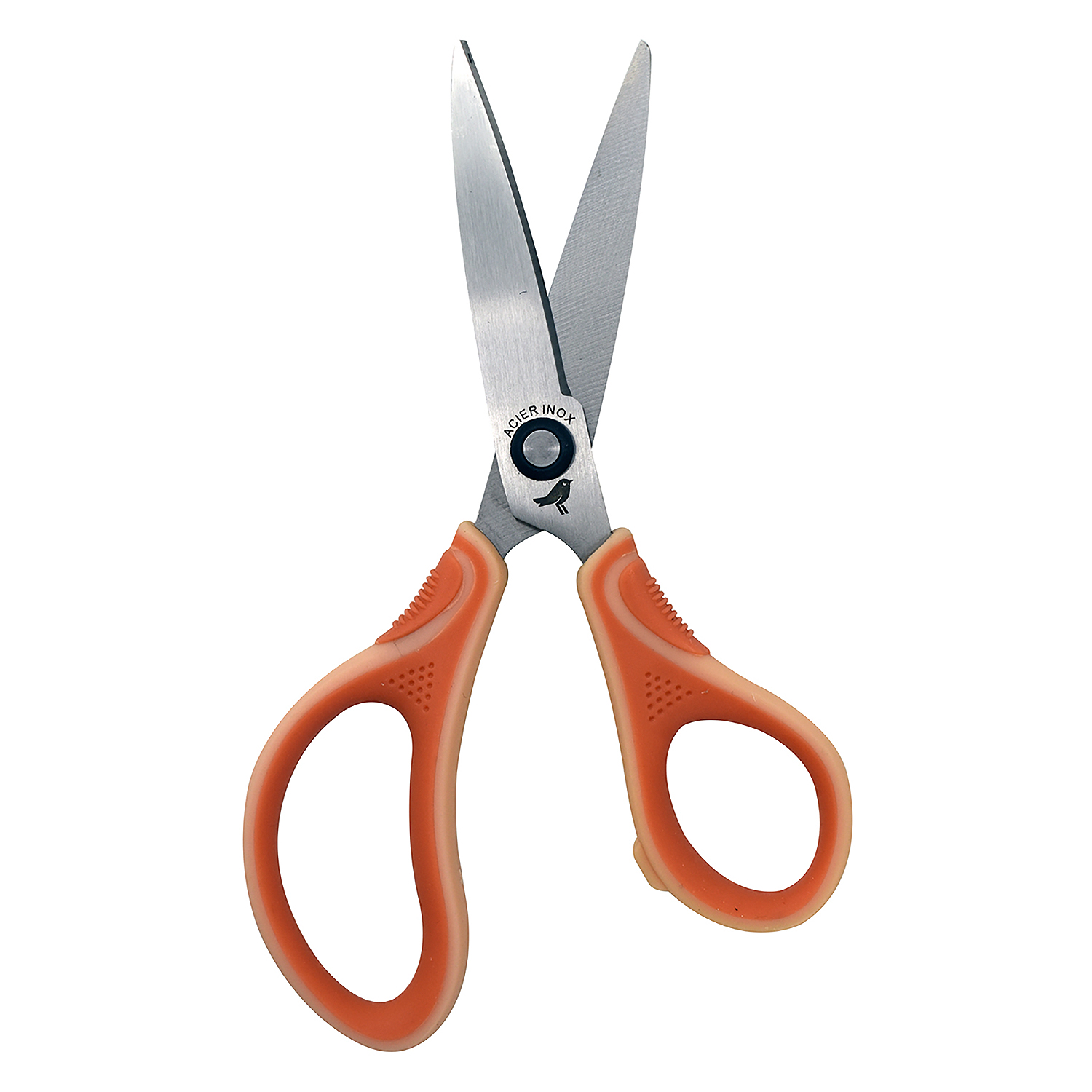 Voir la diapositive 5 : AUCHAN Paire de ciseaux bouts pointus 17cm droitier bi matière