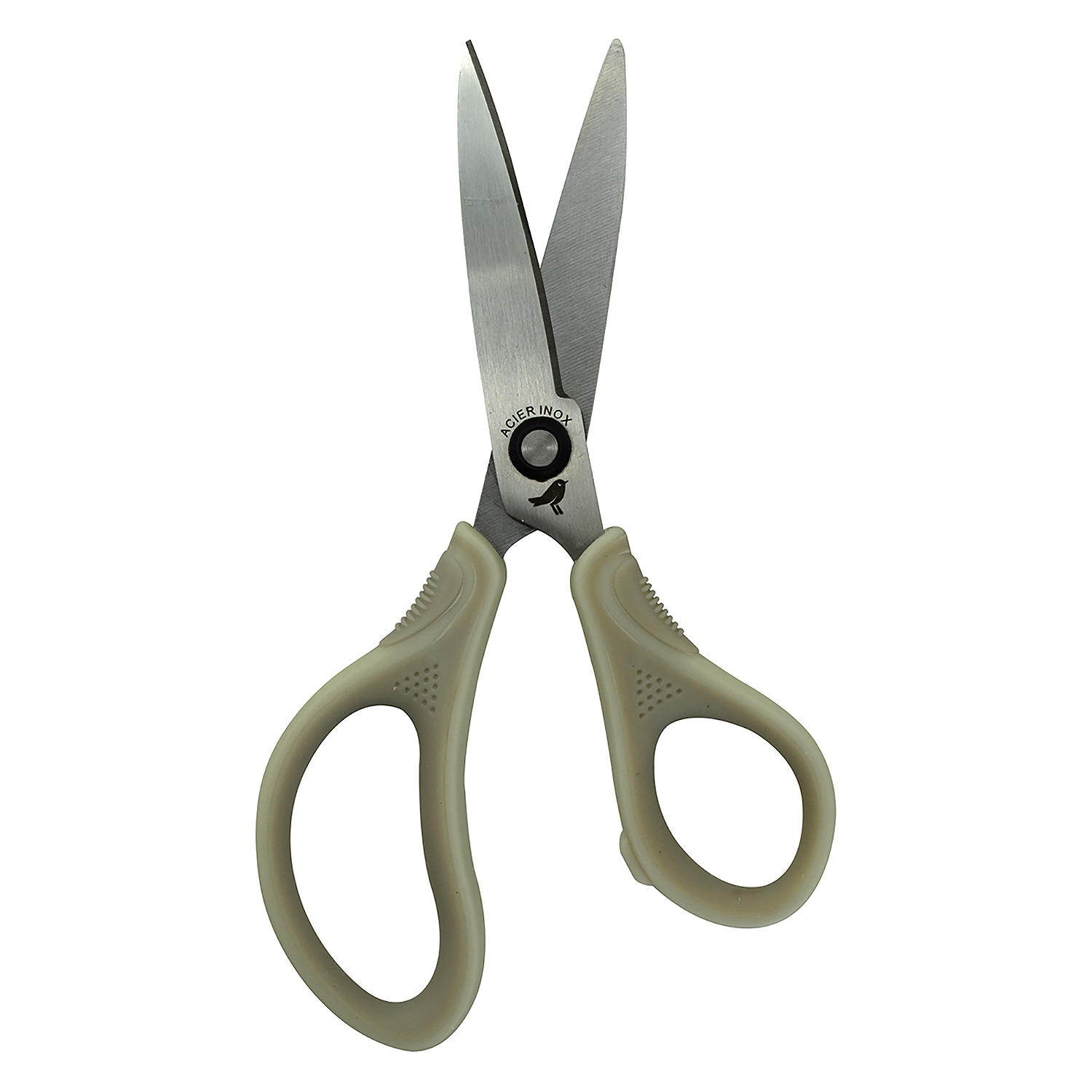 Voir la diapositive 6 : AUCHAN Paire de ciseaux bouts pointus 17cm droitier bi matière