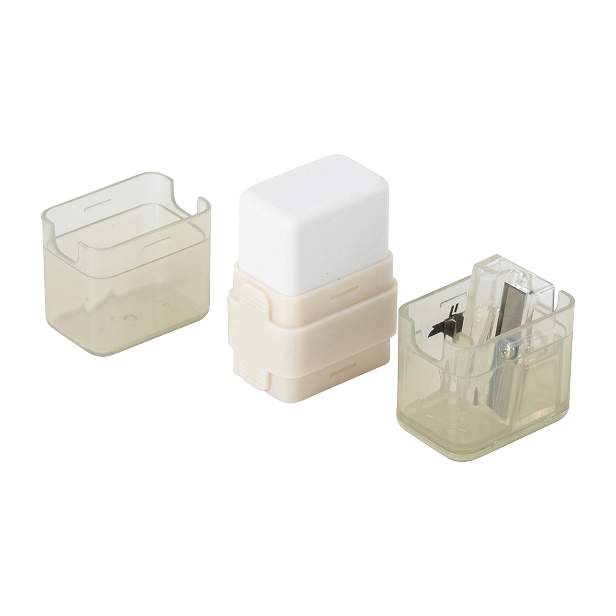 Voir la diapositive 8 : AUCHAN Taille-crayons gomme 1 trou