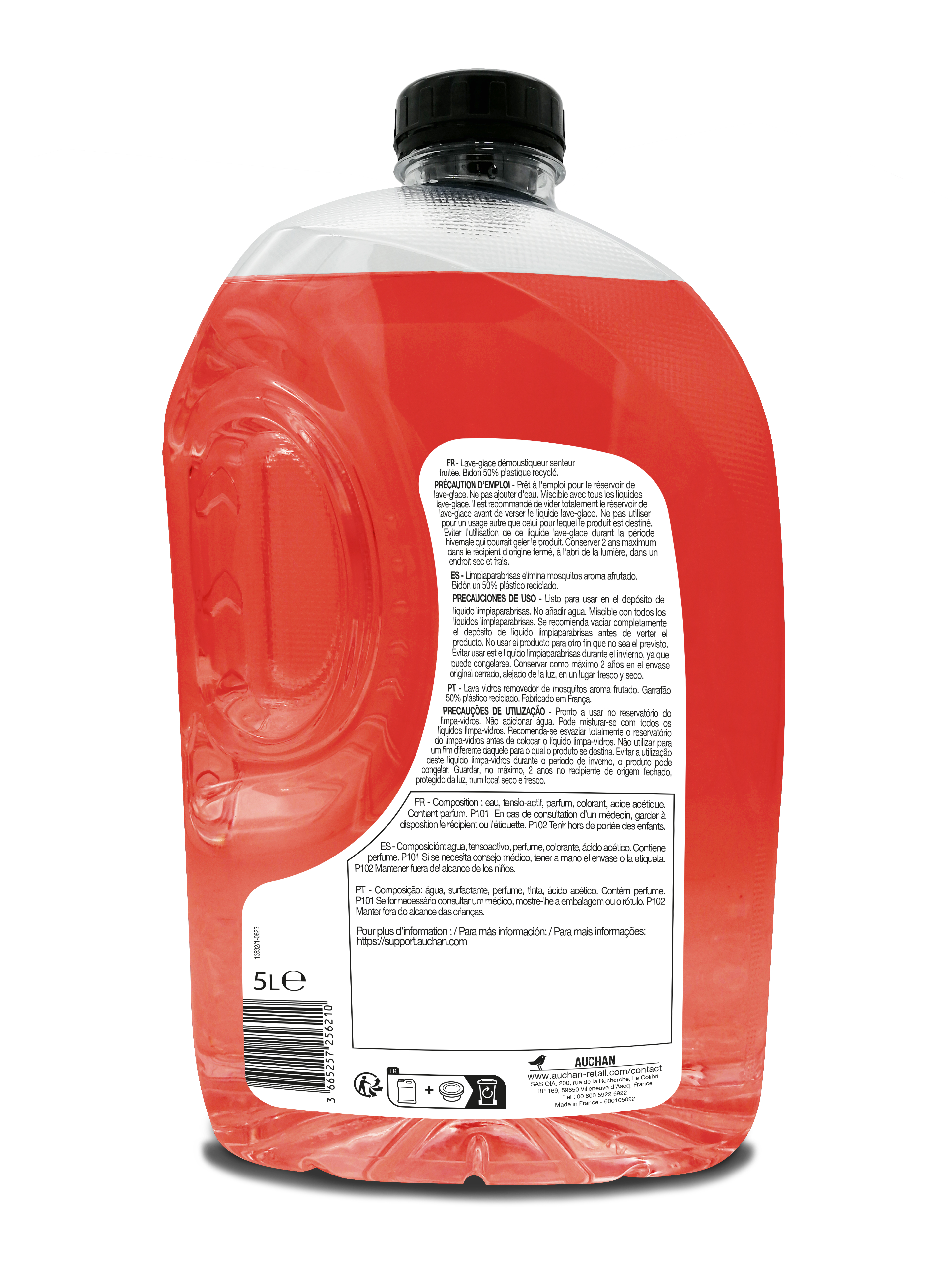 Voir la diapositive 2 : AUCHAN Lave glace été 0° senteur fruité - 5L