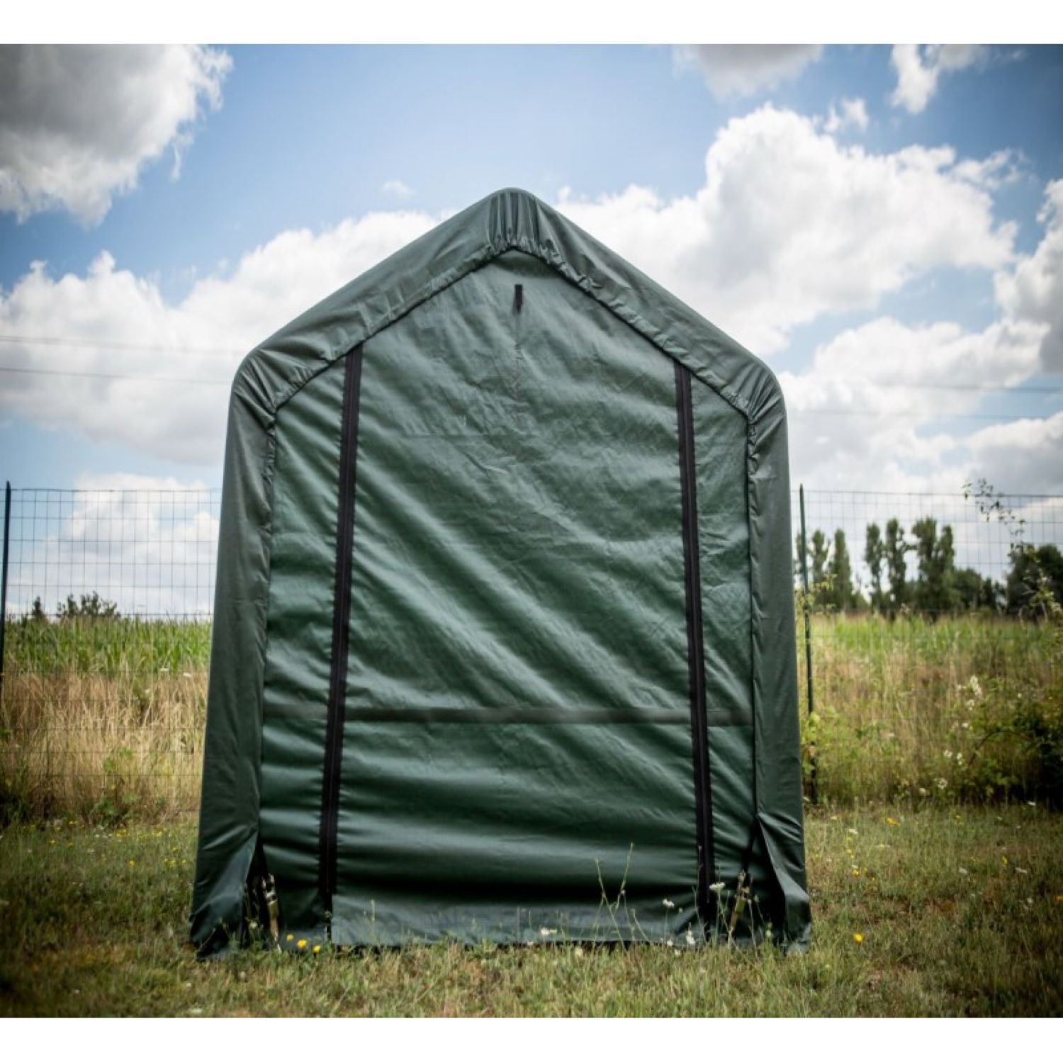 Voir la diapositive 2 : HABRITA Abri de jardin vert de 3,35m² en toile renforcée