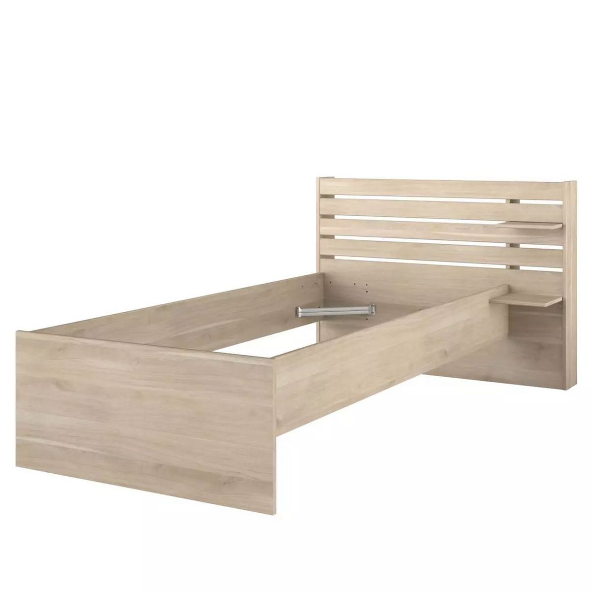 Lit 1 place 90x190/200 cm avec tête de lit et étagère PIA