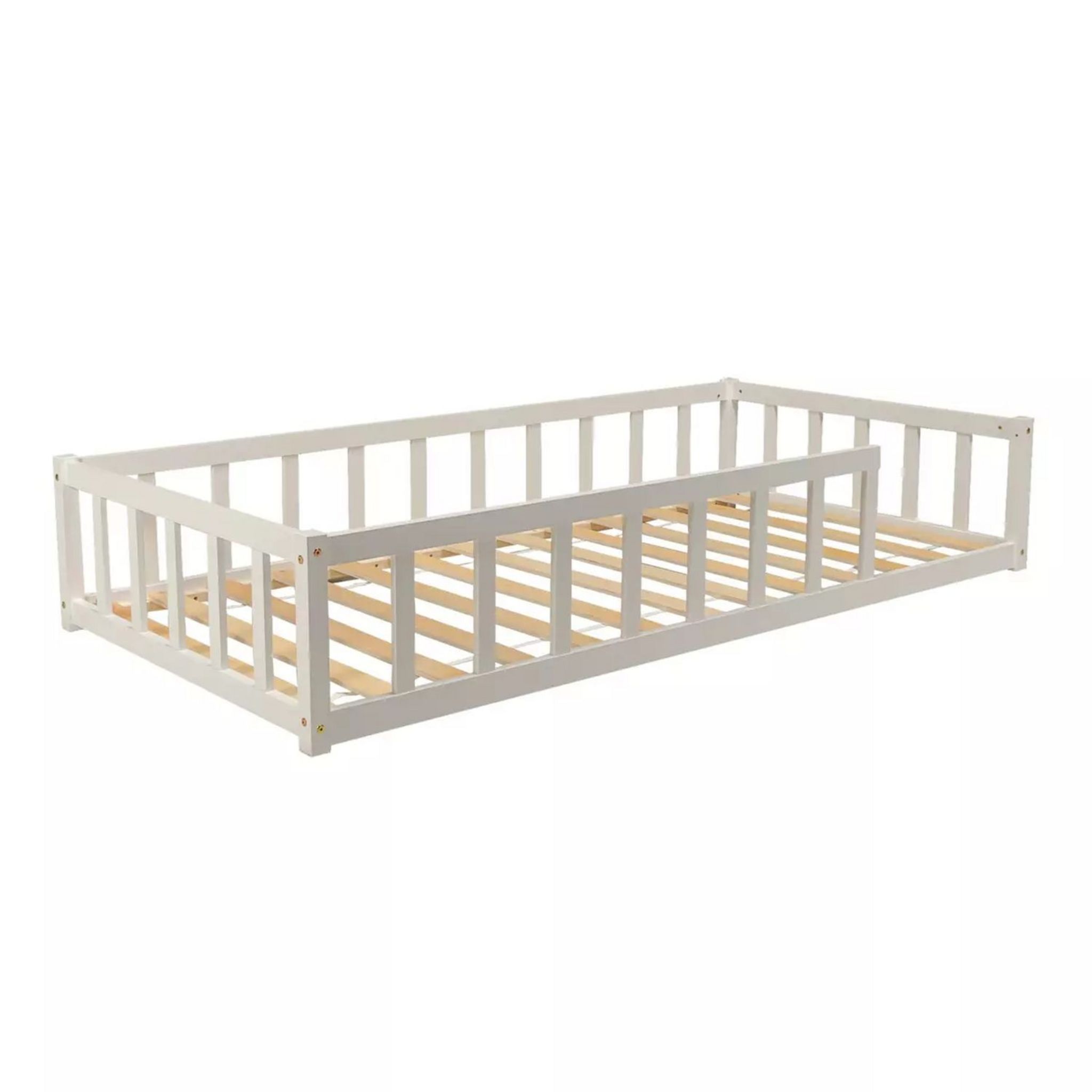 Voir la diapositive 2 : Lit 90 x 190 cm avec barrière + sommier / Blanc MARIO