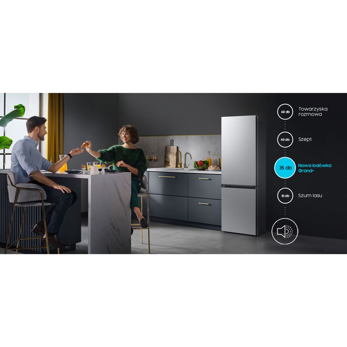 SAMSUNG Réfrigérateur combiné RB34C602ESA, 344 L, Froid ventilé, E