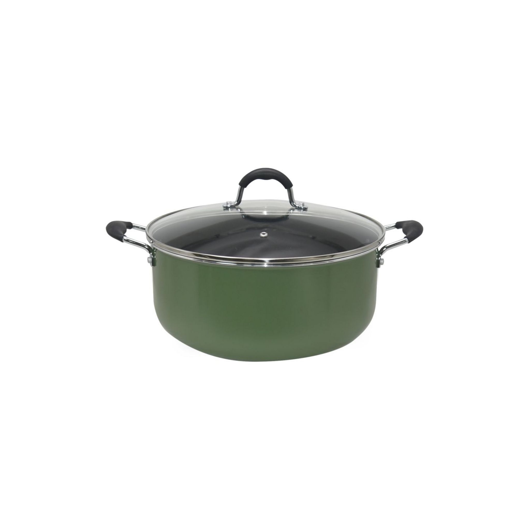 ACTUEL Faitout aluminium avec couvercle en verre 28 cm tous feux dont induction coloris vert