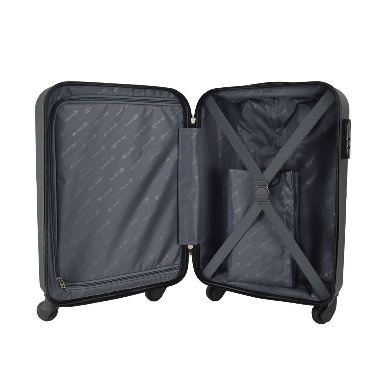 AIRPORT valise cabine abs 53cm 4 roues LINEA -  noir