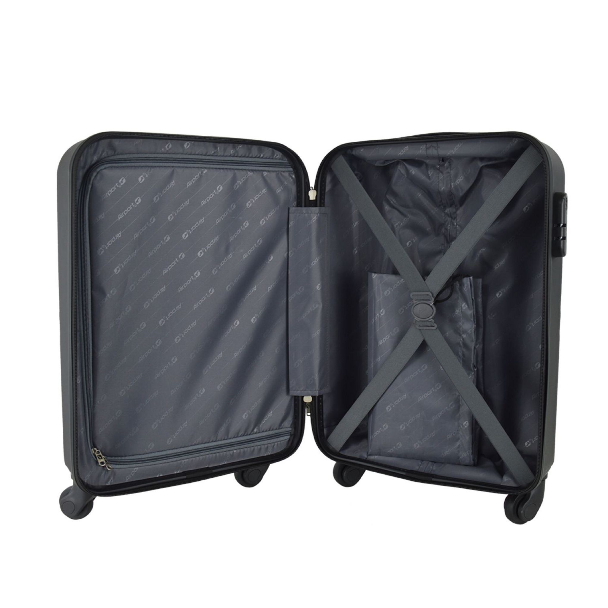 Voir la diapositive 3 : AIRPORT valise cabine abs 53cm 4 roues LINEA -  noir