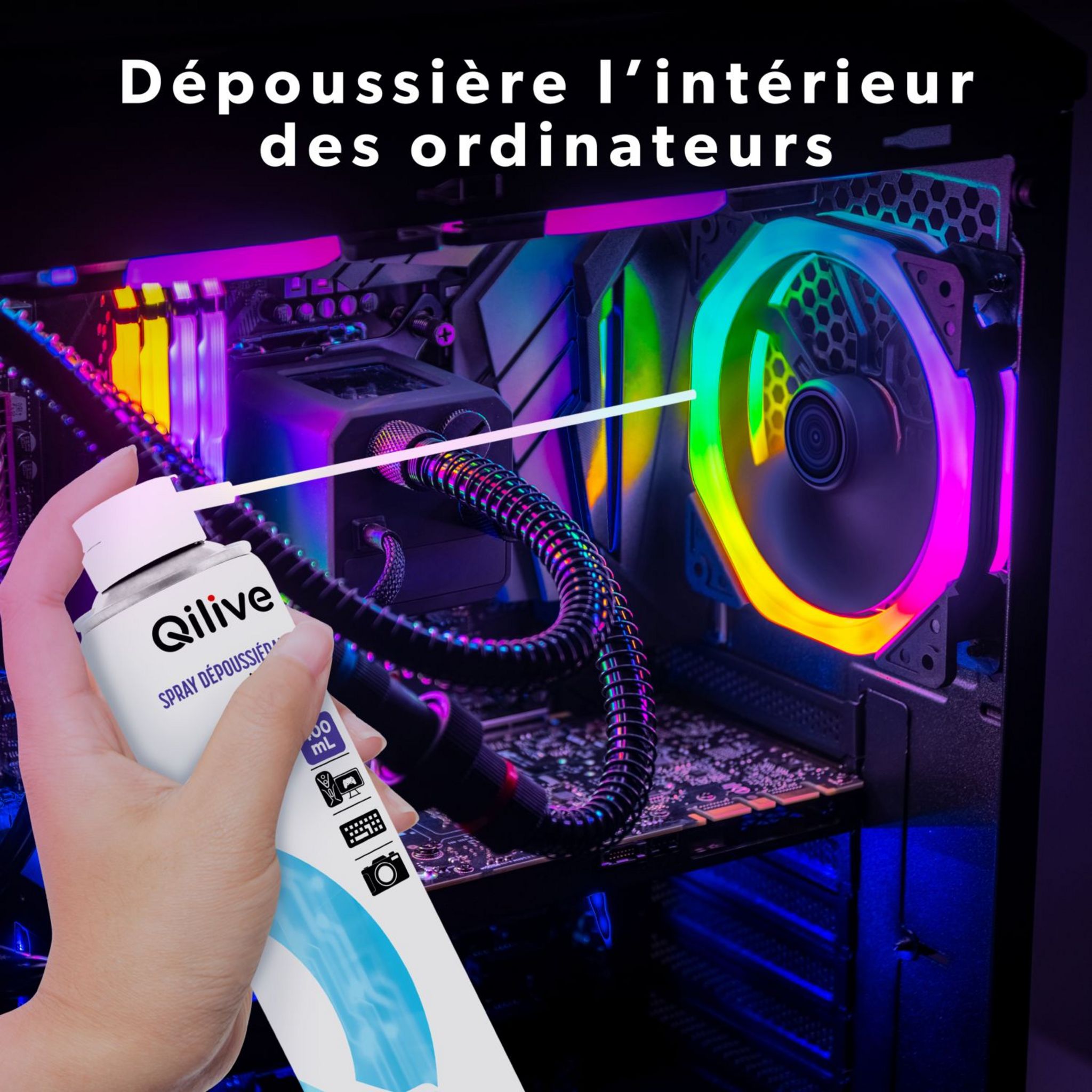 Voir la diapositive 9 : QILIVE Spray dépoussiérant - 400 ml