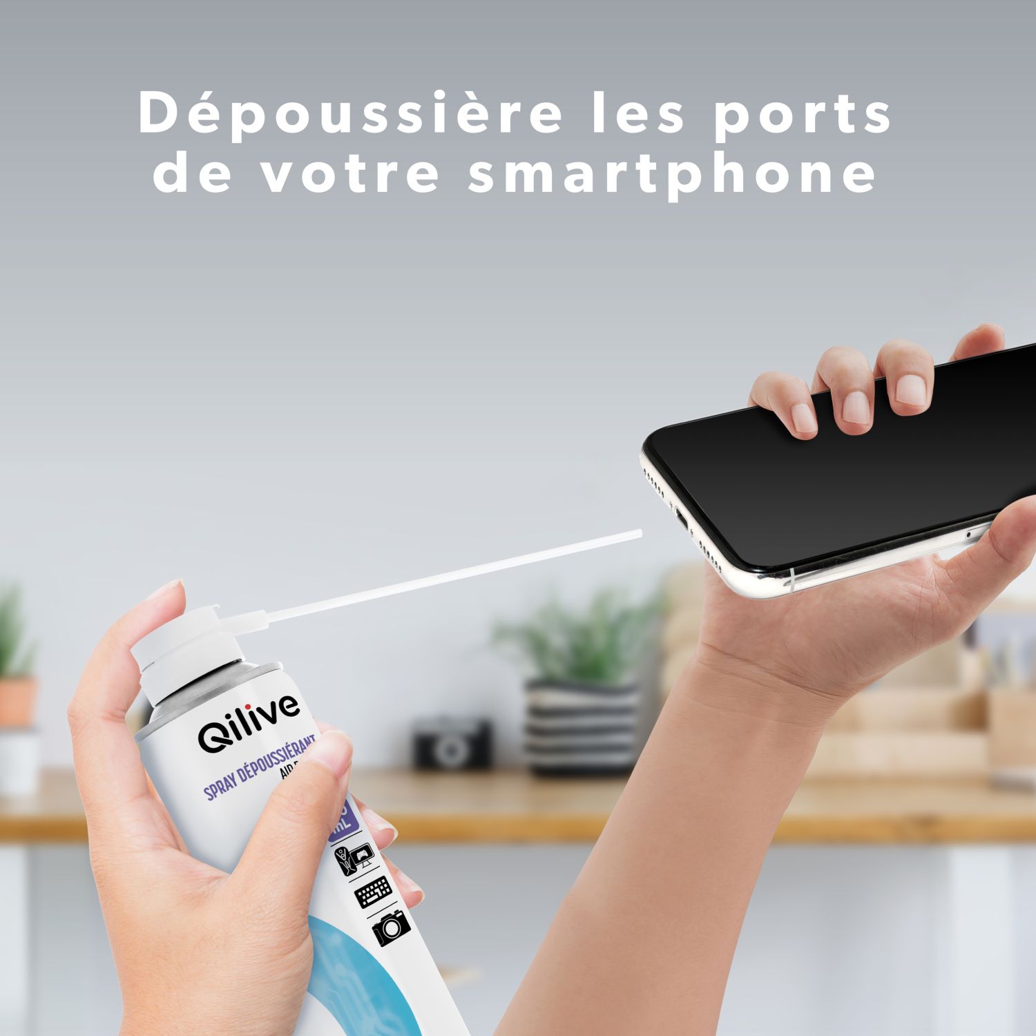 Voir la diapositive 4 : QILIVE Spray dépoussiérant - 400 ml
