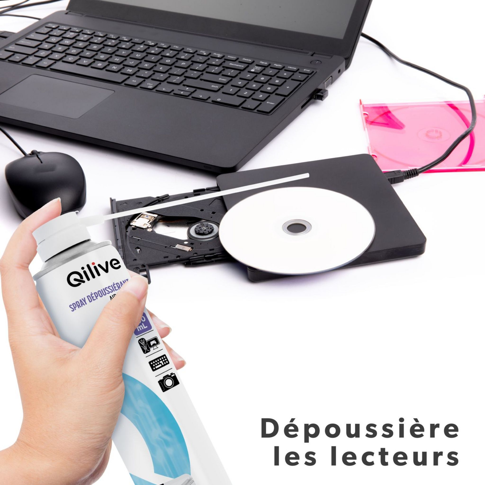 Voir la diapositive 5 : QILIVE Spray dépoussiérant - 400 ml