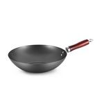 ACTUEL Wok 30cm en acier de carbone Tous feux sauf induction - Noir