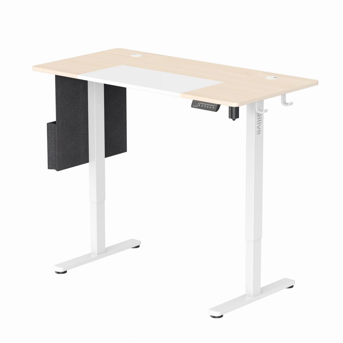 QILIVE Bureau assis-debout motorisé réglable en hauteur - Blanc