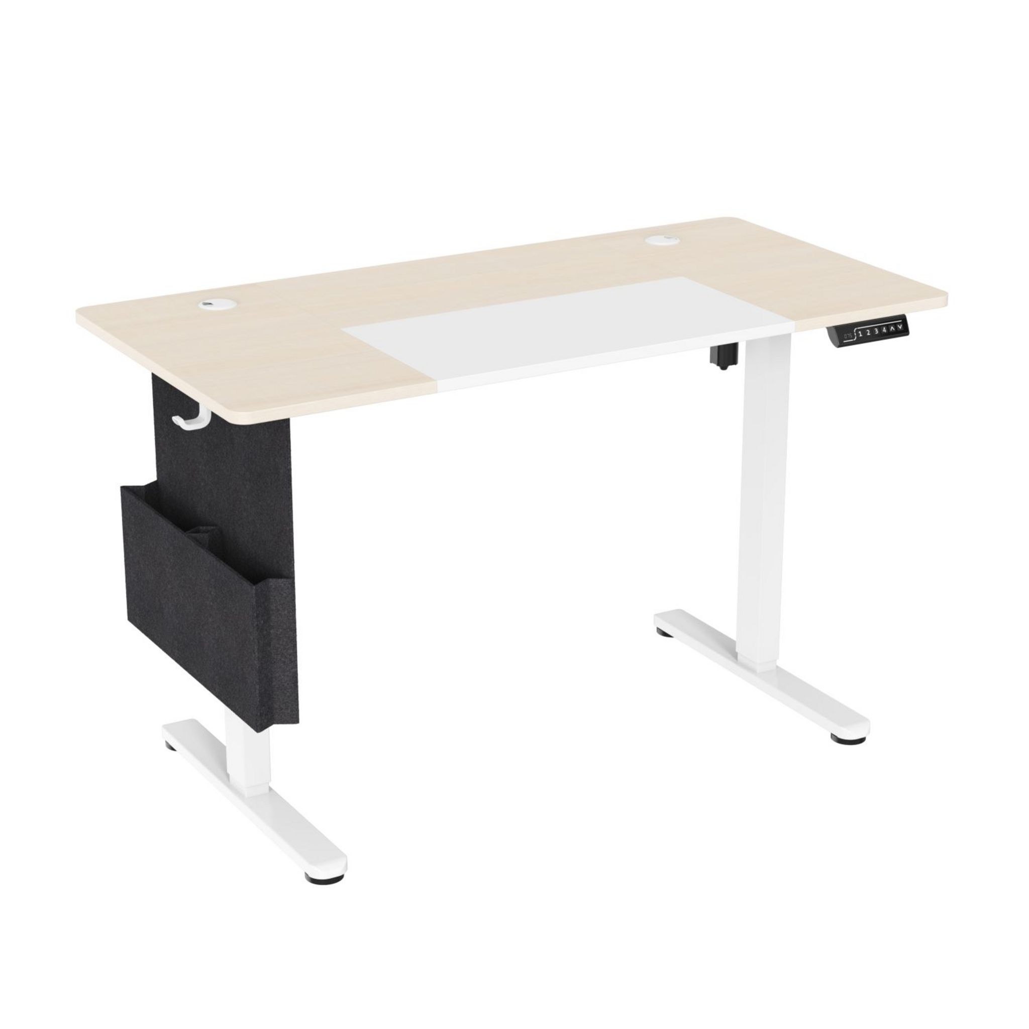 Voir la diapositive 6 : QILIVE Bureau assis-debout motorisé réglable en hauteur - Blanc