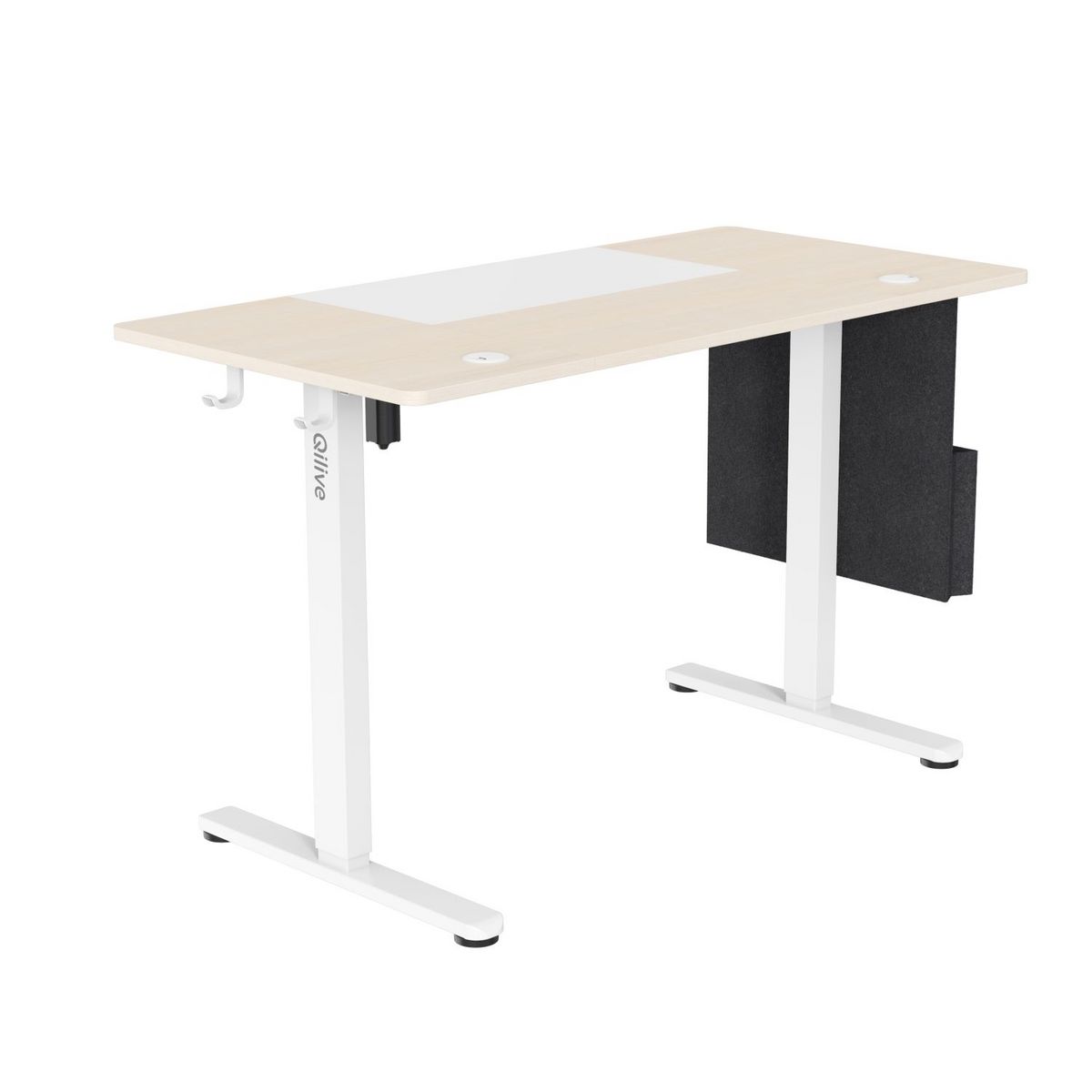 QILIVE Bureau assis-debout motorisé réglable en hauteur - Blanc