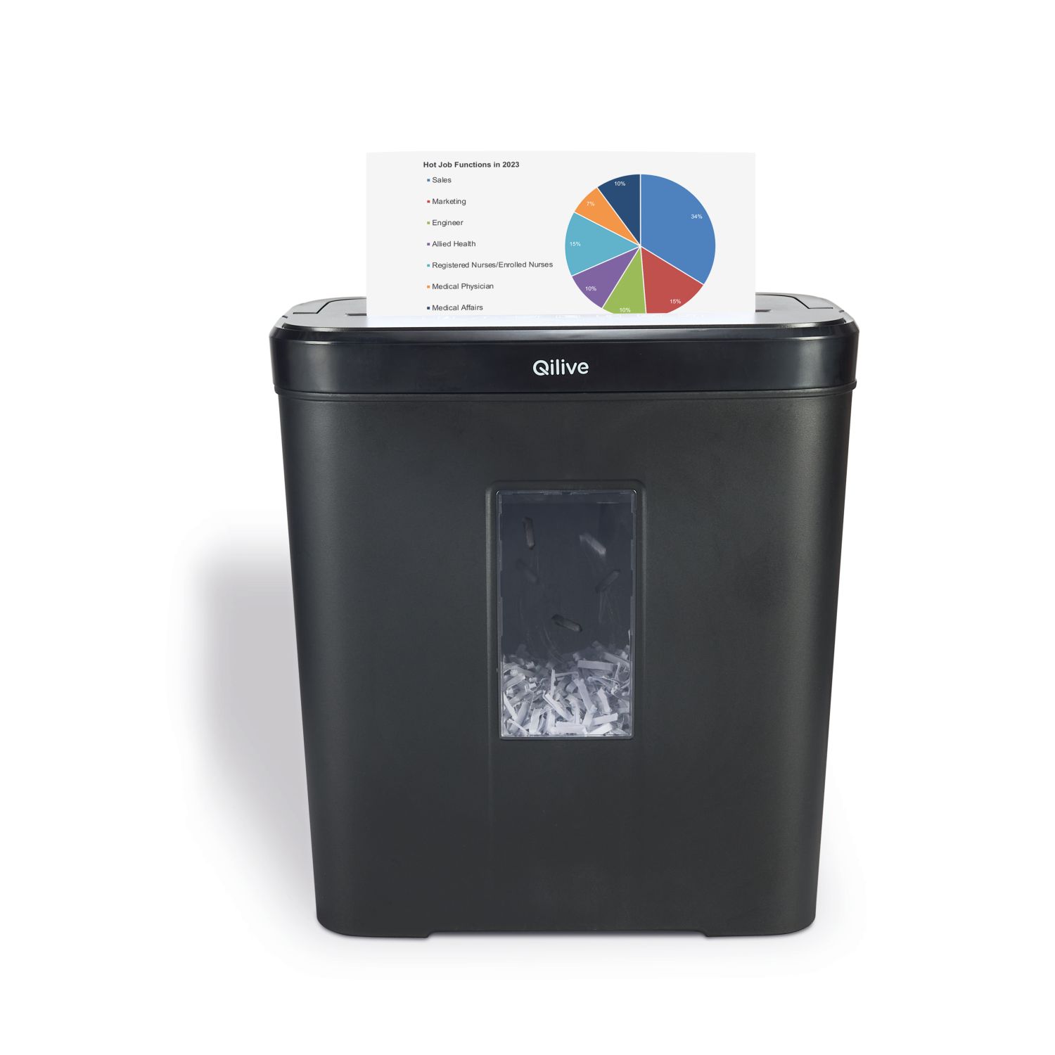 Voir la diapositive 3 : QILIVE Déchiqueteuse à papier 12L - Noir