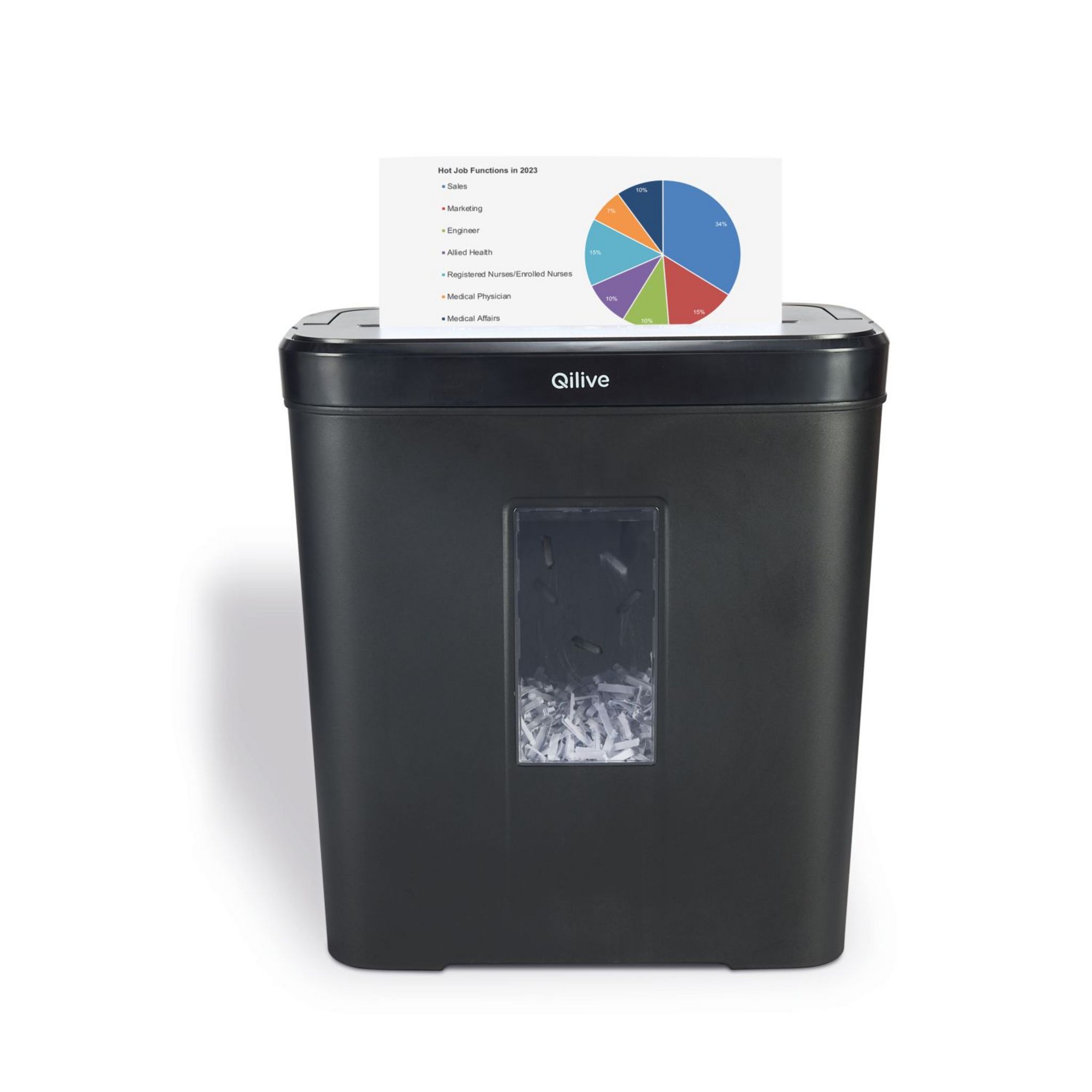 Voir la diapositive 3 : QILIVE Déchiqueteuse à papier 12L - Noir