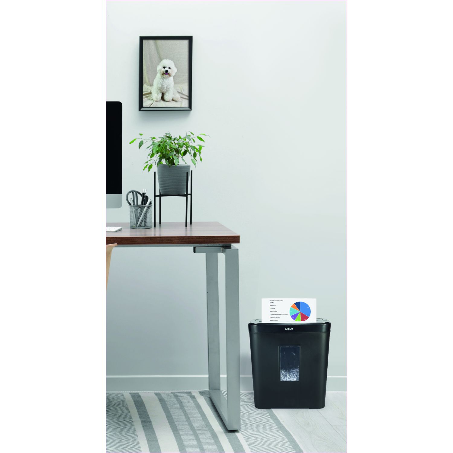 Voir la diapositive 2 : QILIVE Déchiqueteuse à papier 12L - Noir