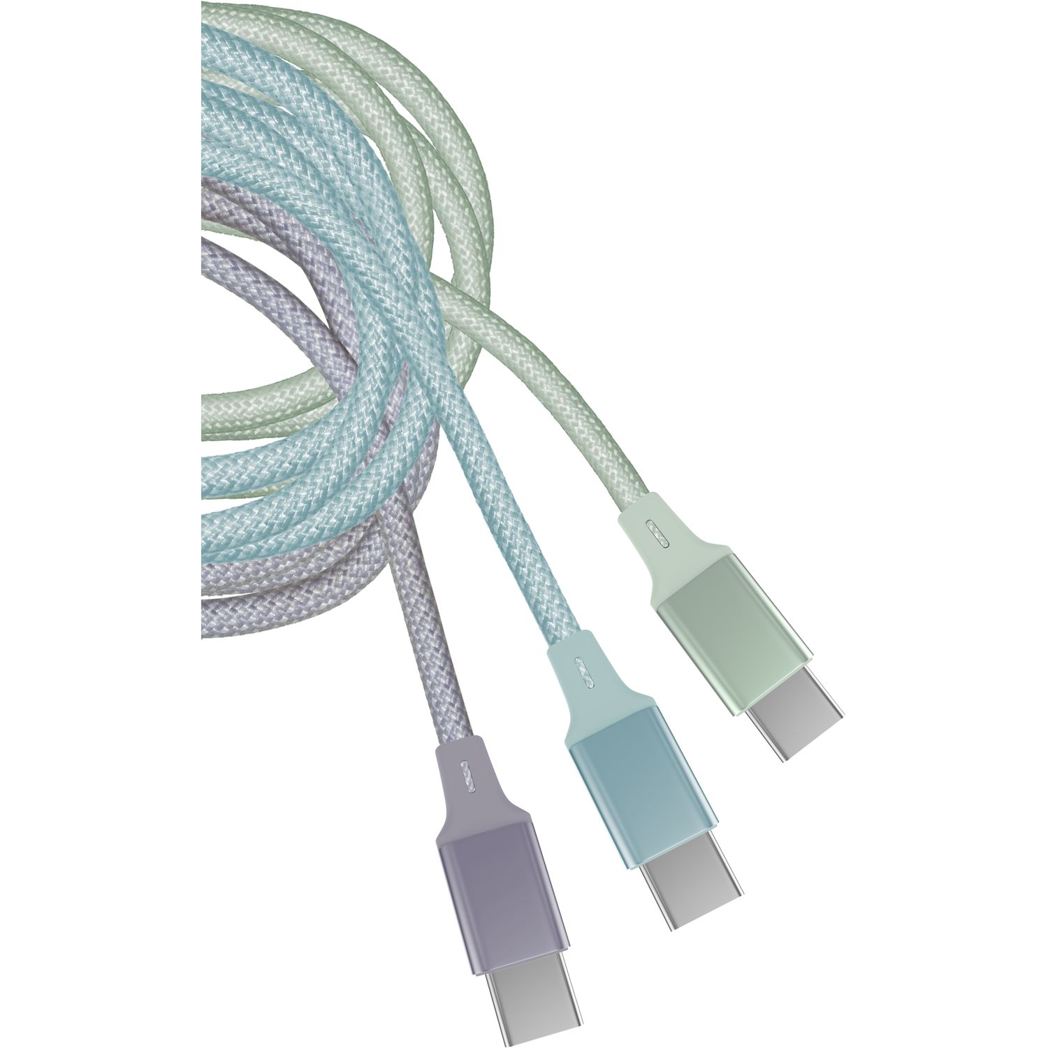 Voir la diapositive 2 : QILIVE Câble de charge USB C/USB C 1m - Vert