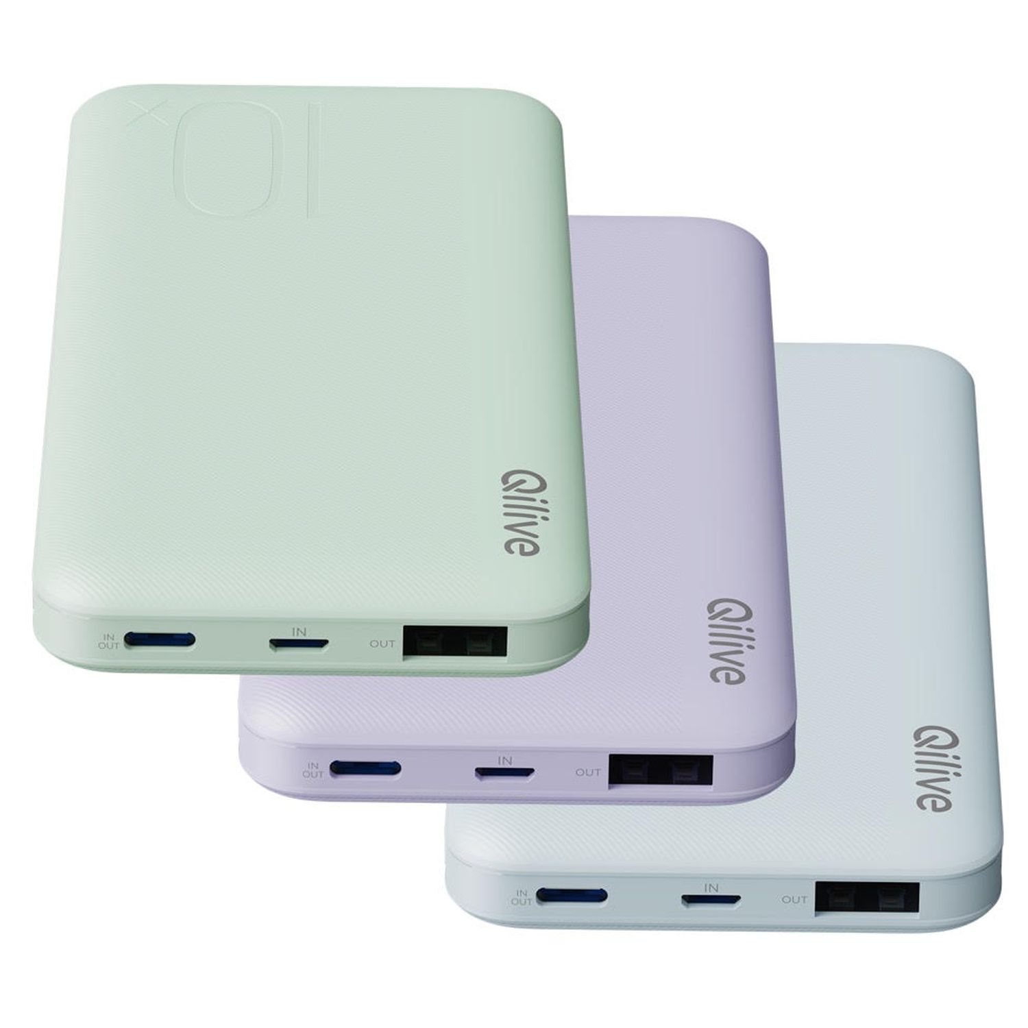 Voir la diapositive 2 : QILIVE Batterie de secours 10000mAh - Bleu