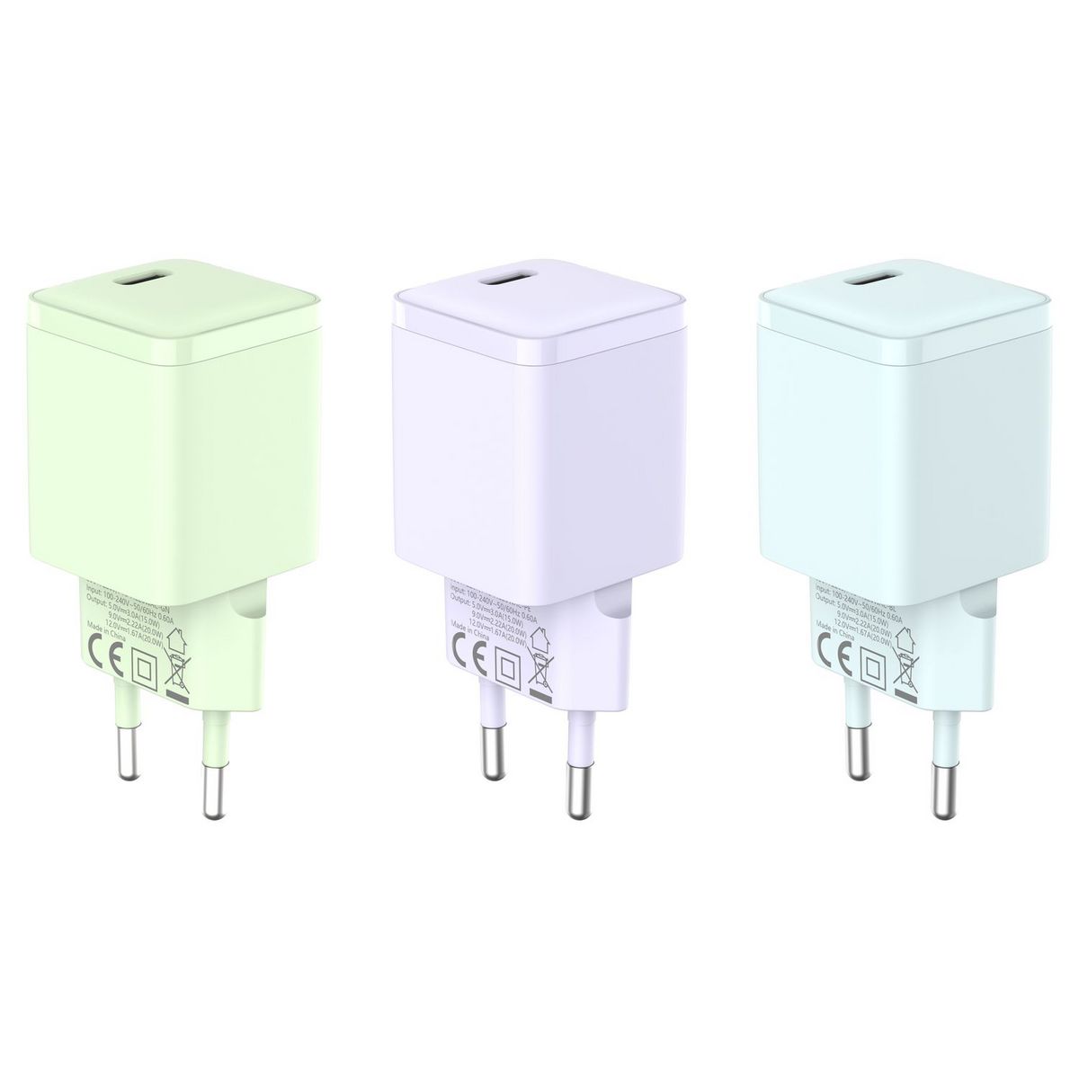 QILIVE Chargeur secteur USB C 20W - Violet