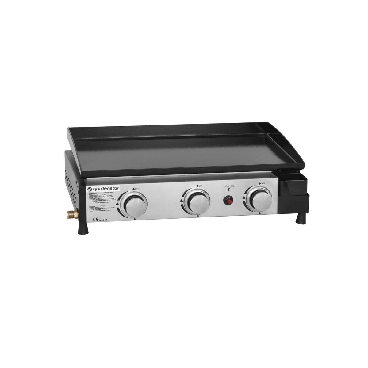GARDENSTAR Plancha gaz en acier - 3 brûleurs