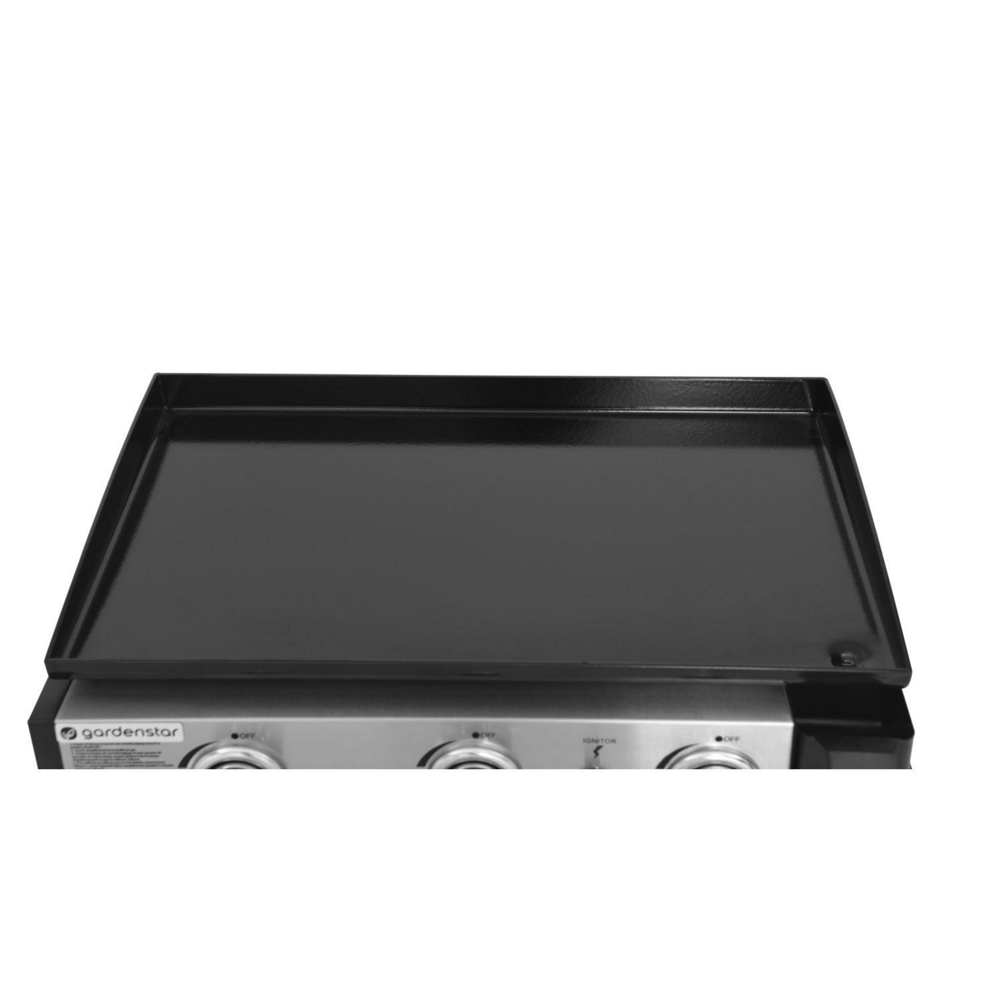 Voir la diapositive 5 : GARDENSTAR Plancha gaz en acier - 3 brûleurs
