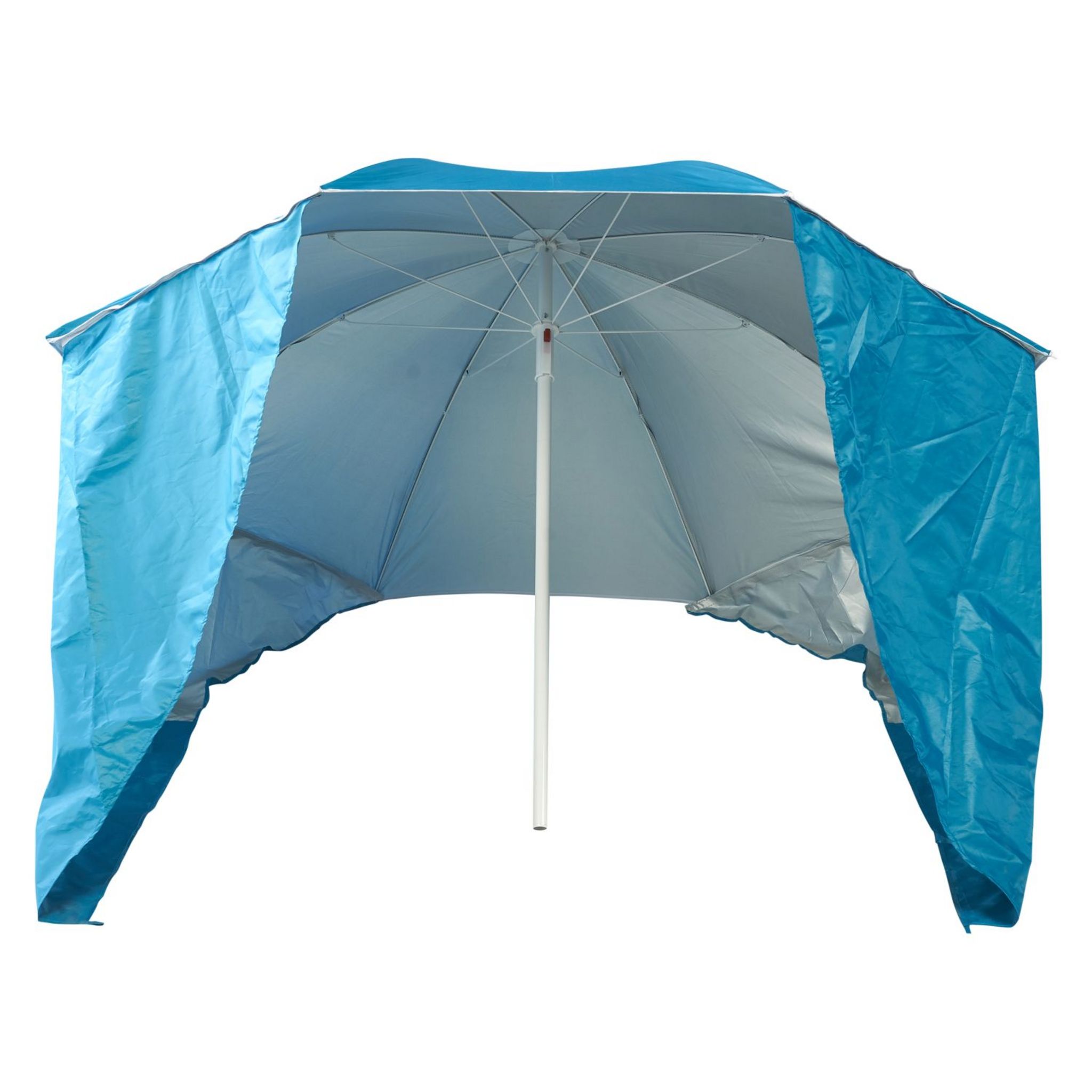 Voir la diapositive 4 : GARDENSTAR Parasol de plage et abri de D1.8m- Acier et polyester - Azur