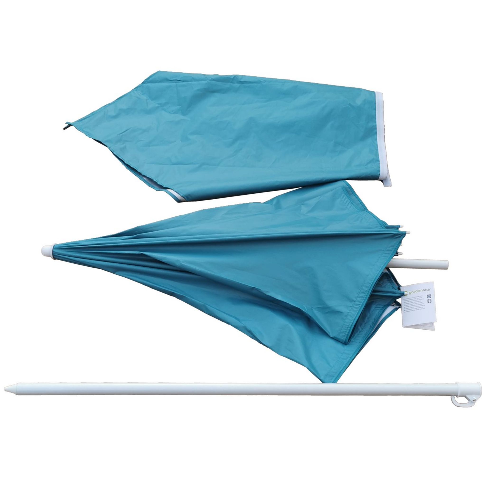 Voir la diapositive 3 : GARDENSTAR Parasol de plage et abri de D1.8m- Acier et polyester - Azur