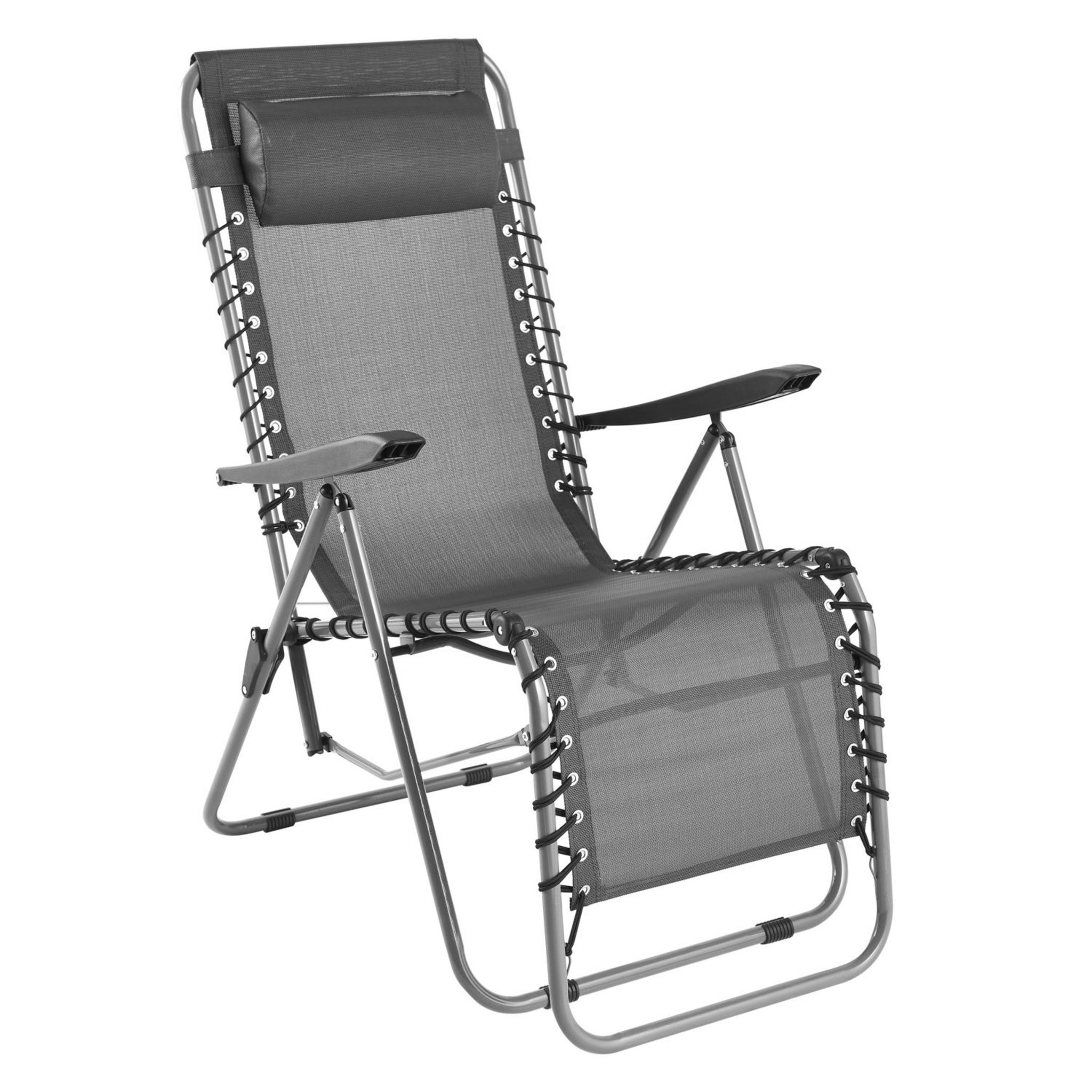 Voir la diapositive 6 : GARDENSTAR Chaise de jardin relax 5 positions - Acier - Gris