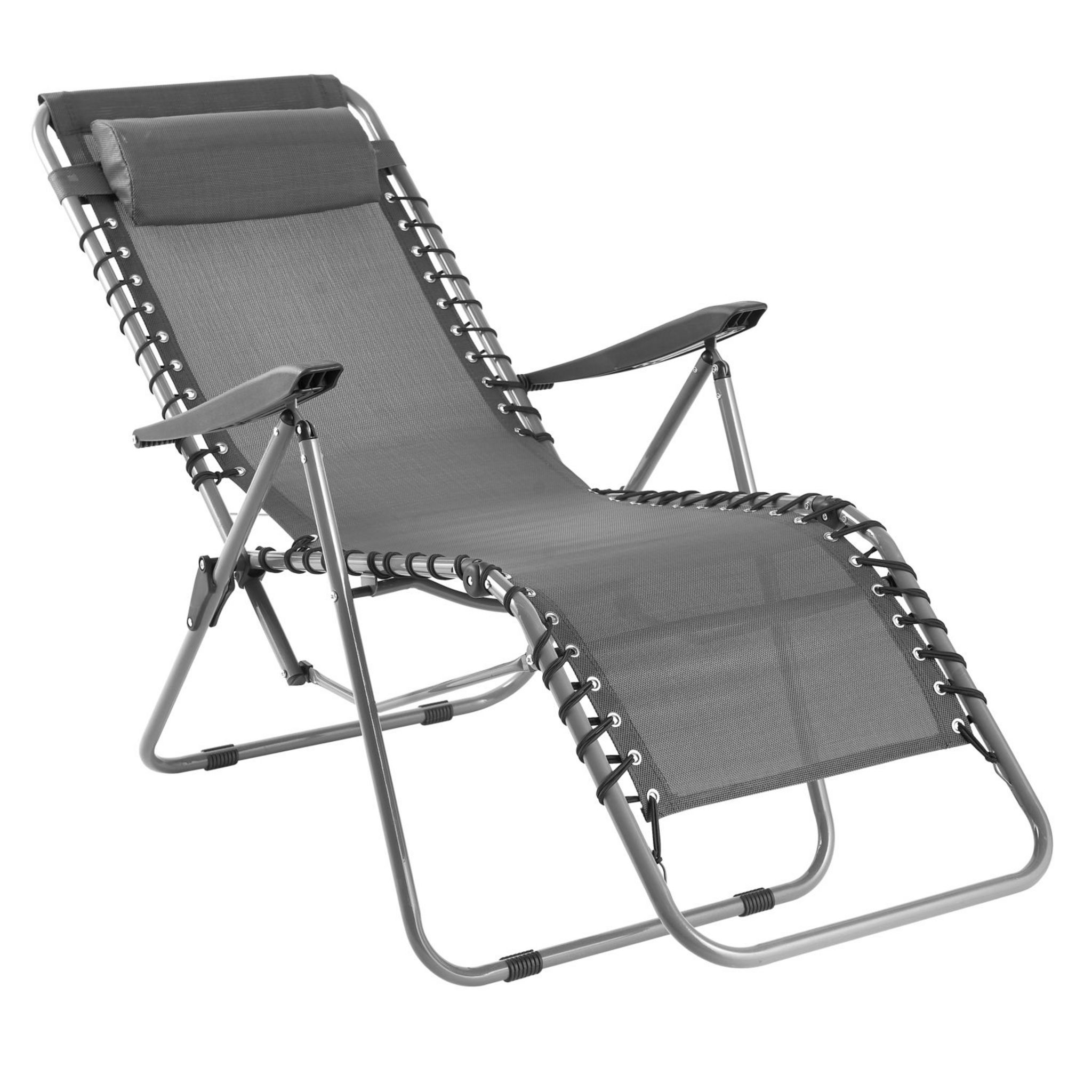 Voir la diapositive 4 : GARDENSTAR Chaise de jardin relax 5 positions - Acier - Gris