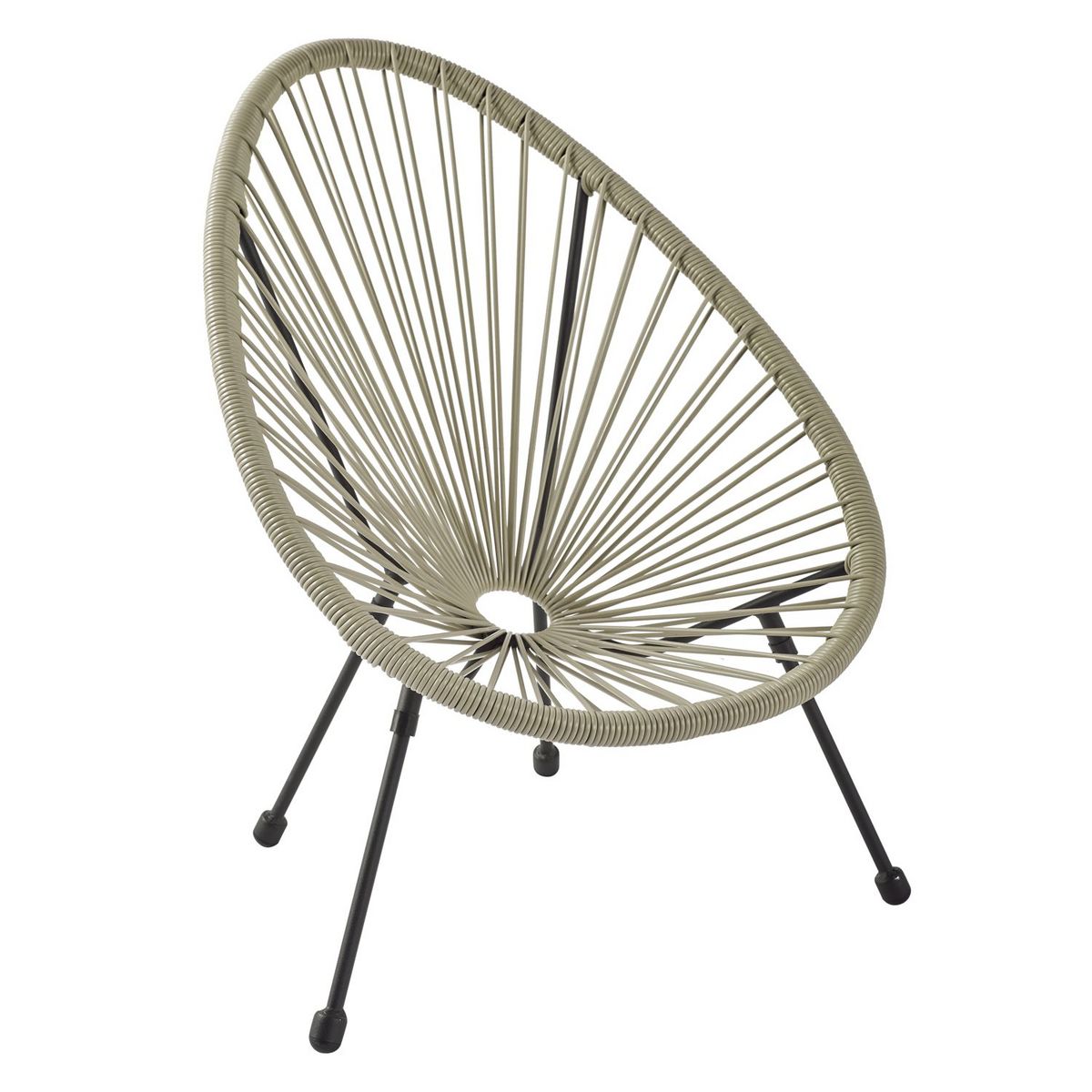 GARDENSTAR Chaise de jardin enfant - Osier et acier - Aspect osier naturel