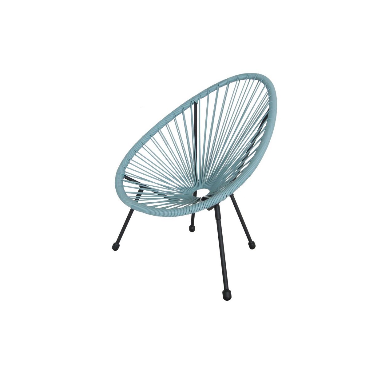 GARDENSTAR Chaise de jardin enfant - Osier et acier - Aigue marine