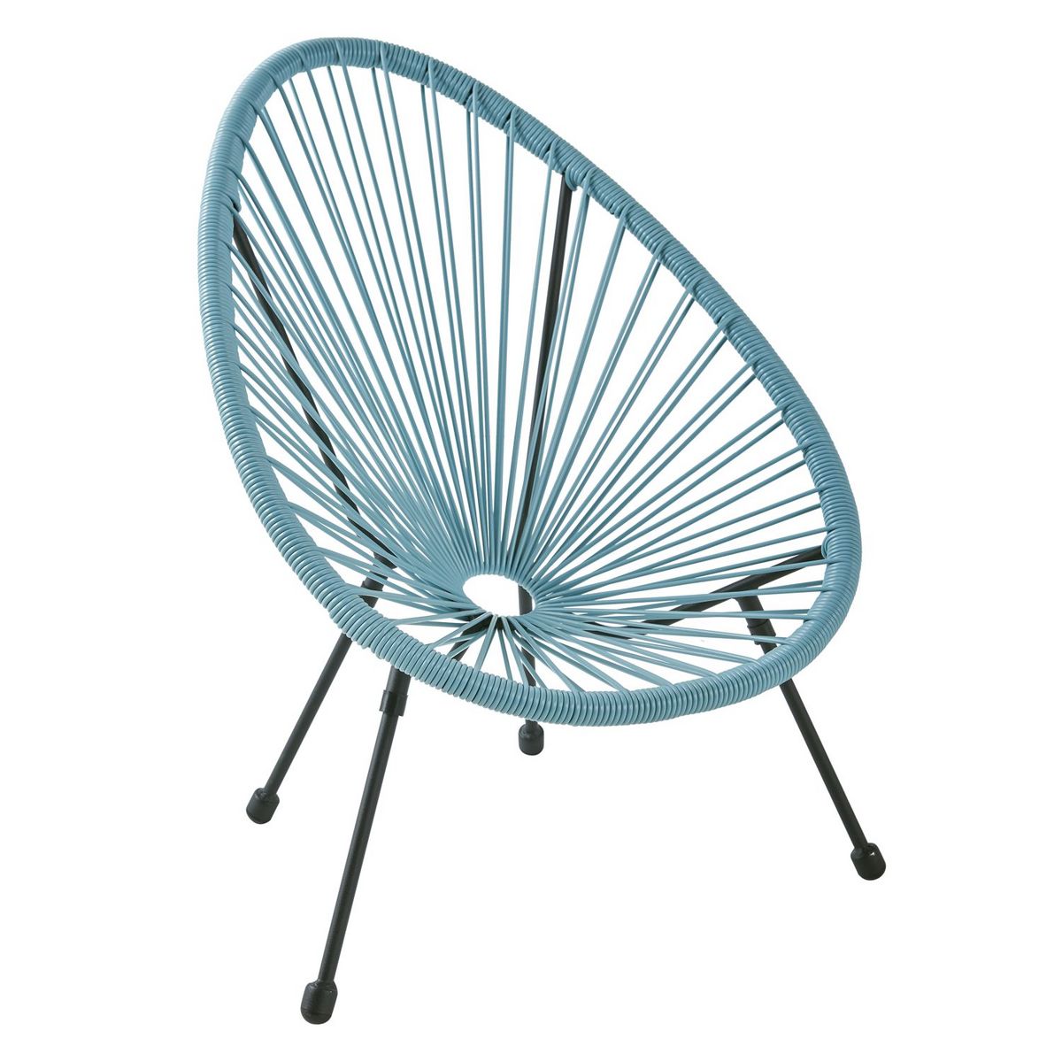 GARDENSTAR Chaise de jardin enfant - Osier et acier - Aigue marine