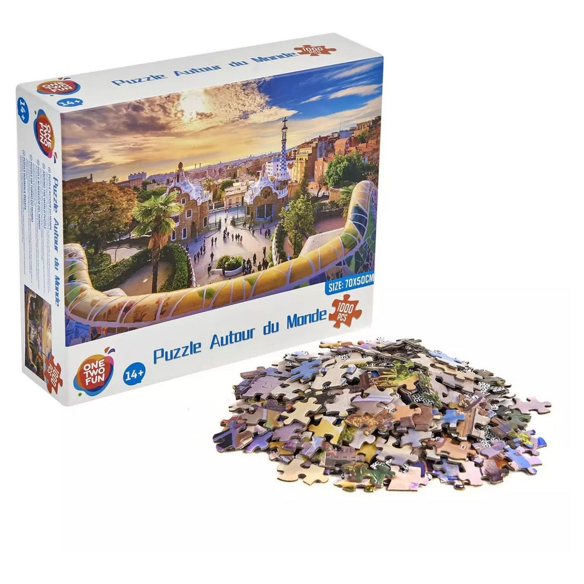 ONE TWO FUN Puzzle 1000 pièces des villes célèbres en bois